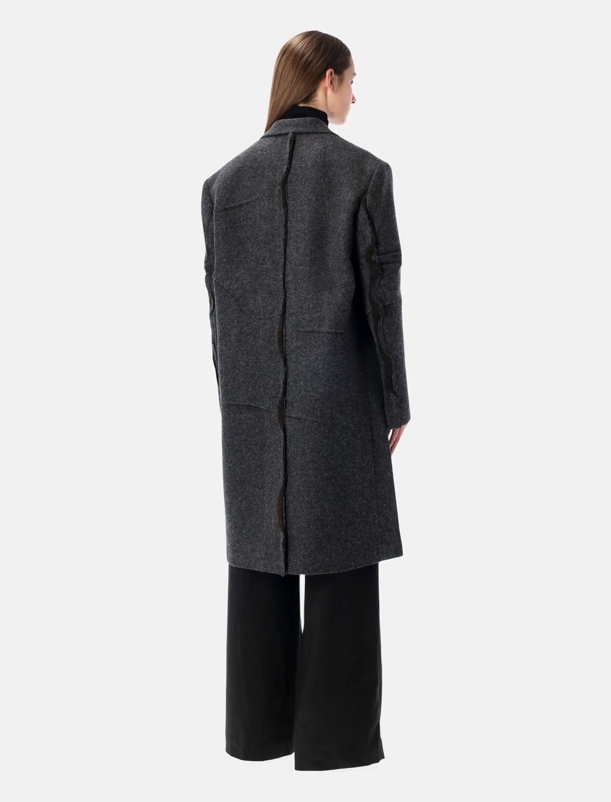 Single Breasted Shetland Wool Coat Prada оригінал – Купити в Україні – вид ззаду