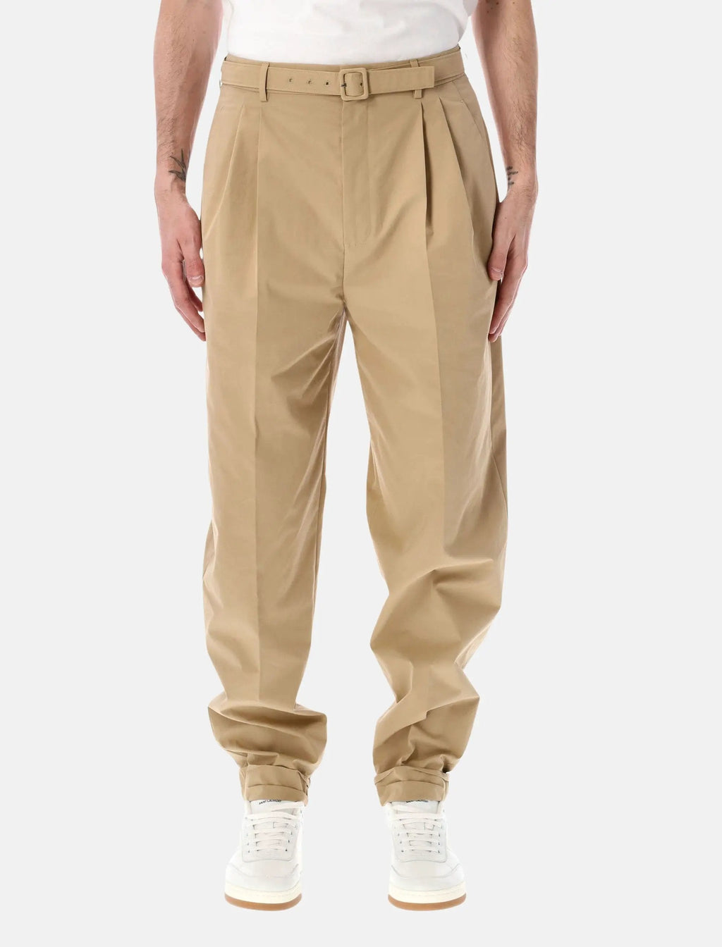 Оригінальна Slim Fit Technical Cotton Pants Saint laurent – боковий вид