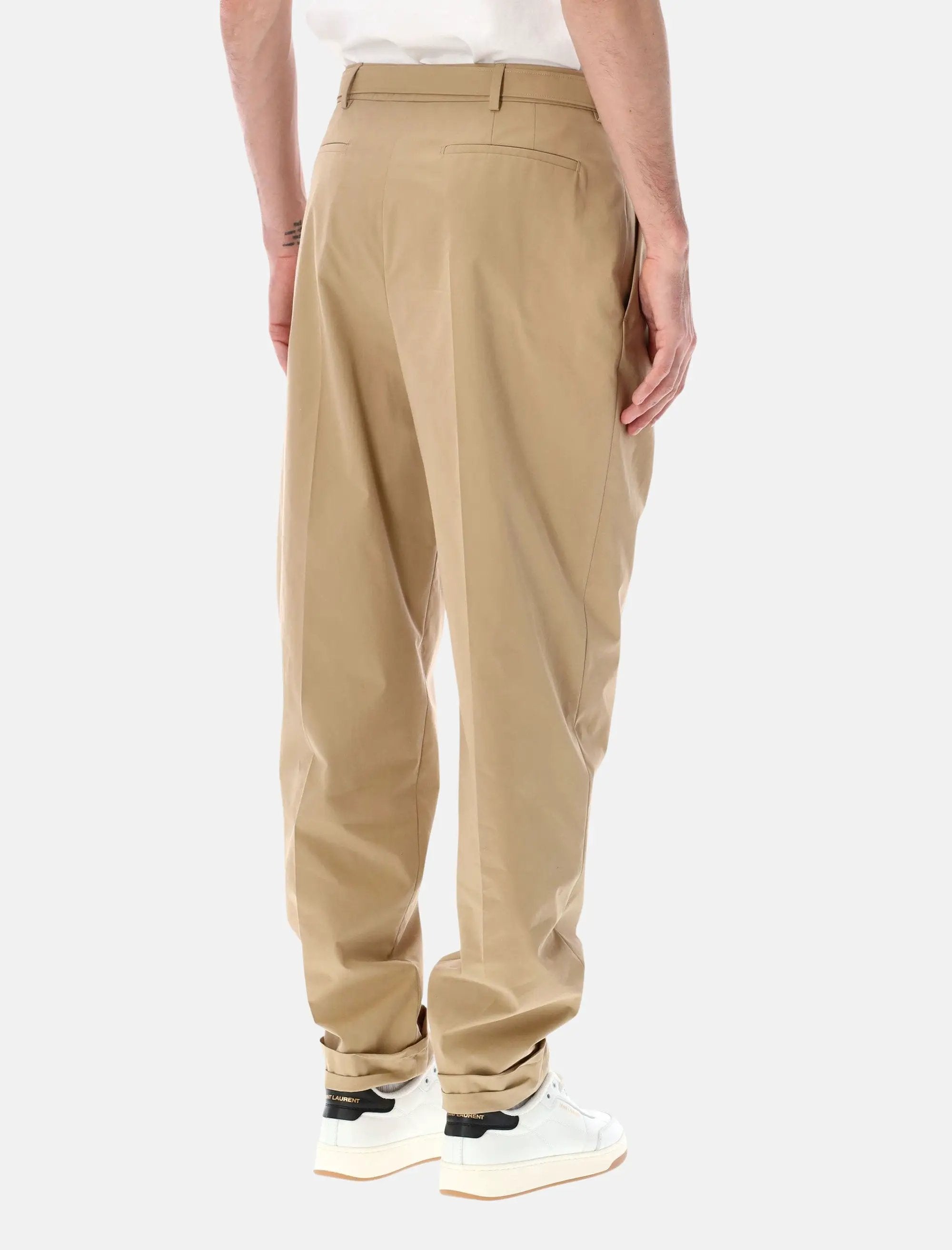 Оригінальна Slim Fit Technical Cotton Pants Saint laurent – вид ззаду