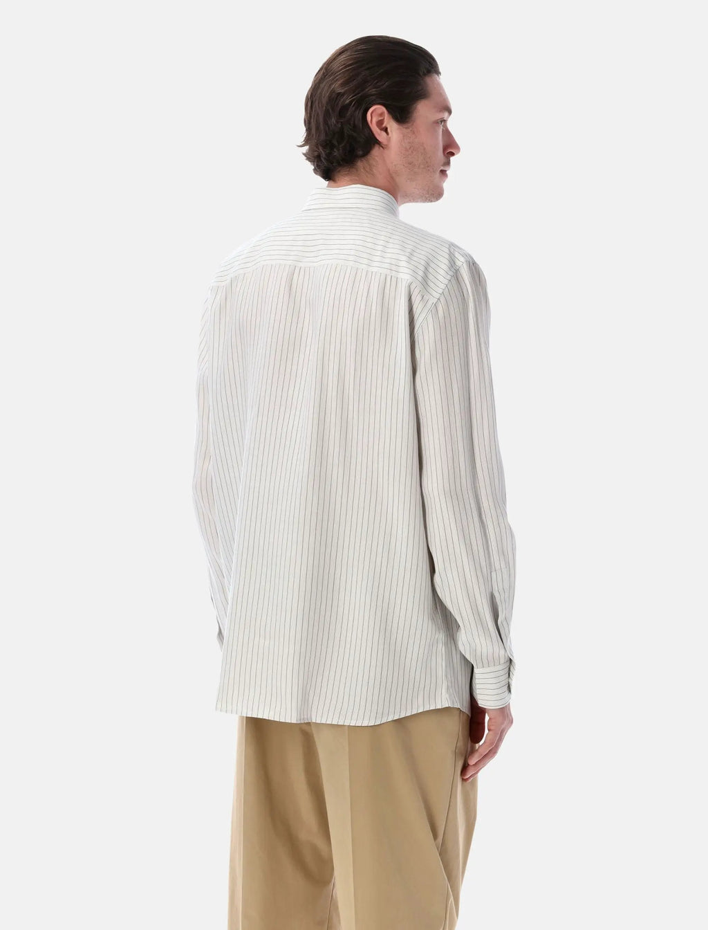 Cassandre Slim Striped Viscose Shirt Saint laurent оригінал – Купити в Україні – вид ззаду