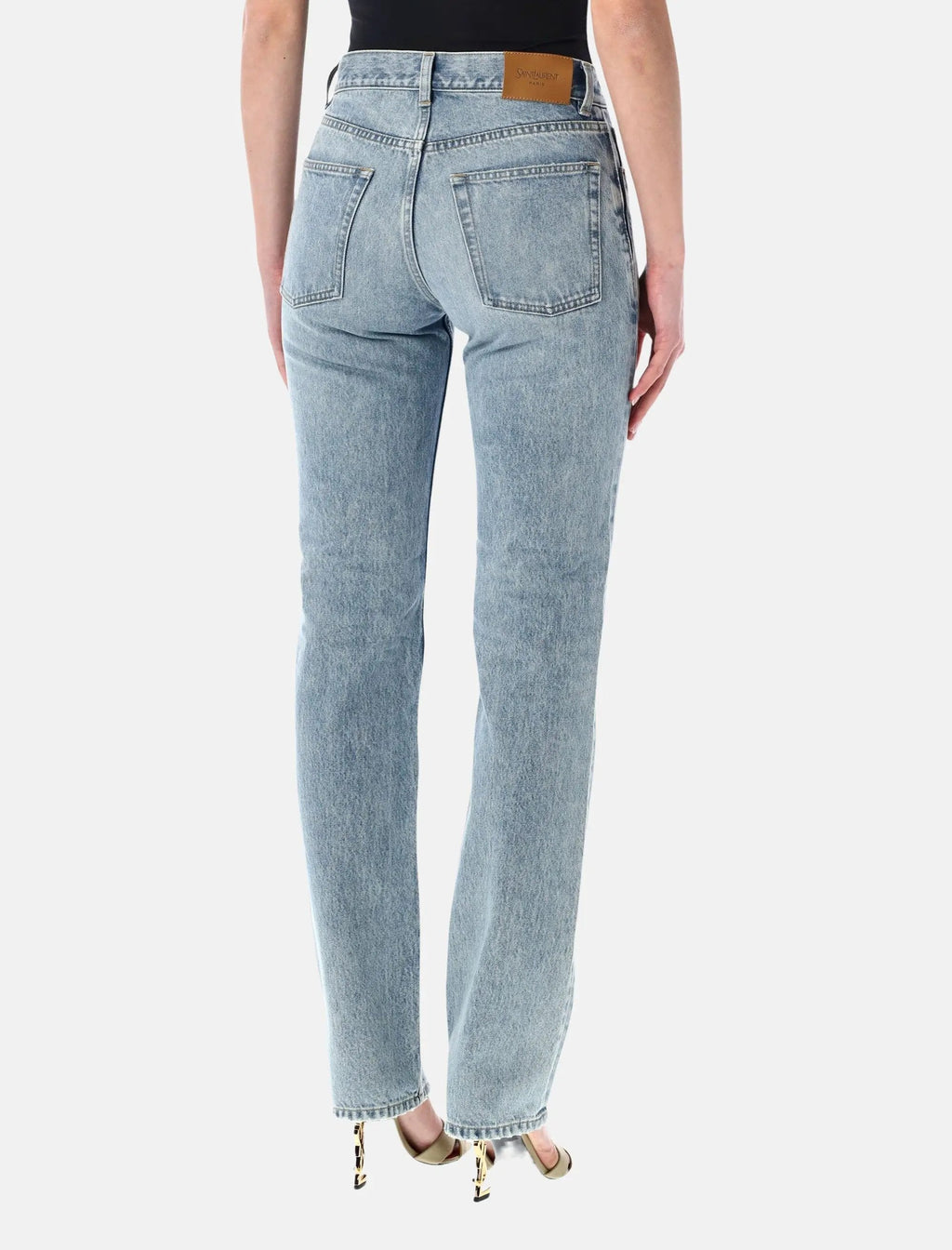 Оригінальна Straight High Rise Jeans Saint laurent – вид ззаду