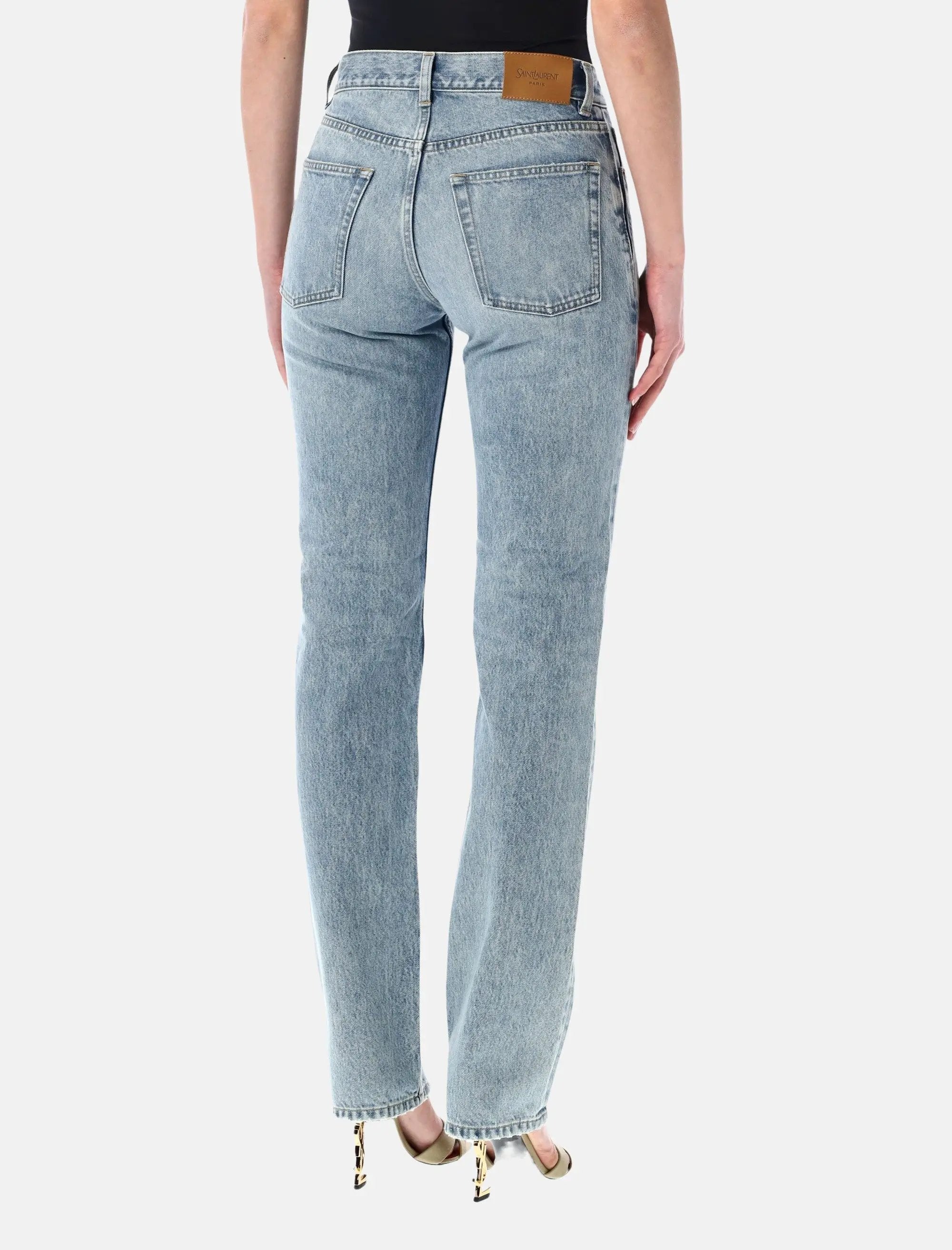 Оригінальна Straight High Rise Jeans Saint laurent – вид ззаду