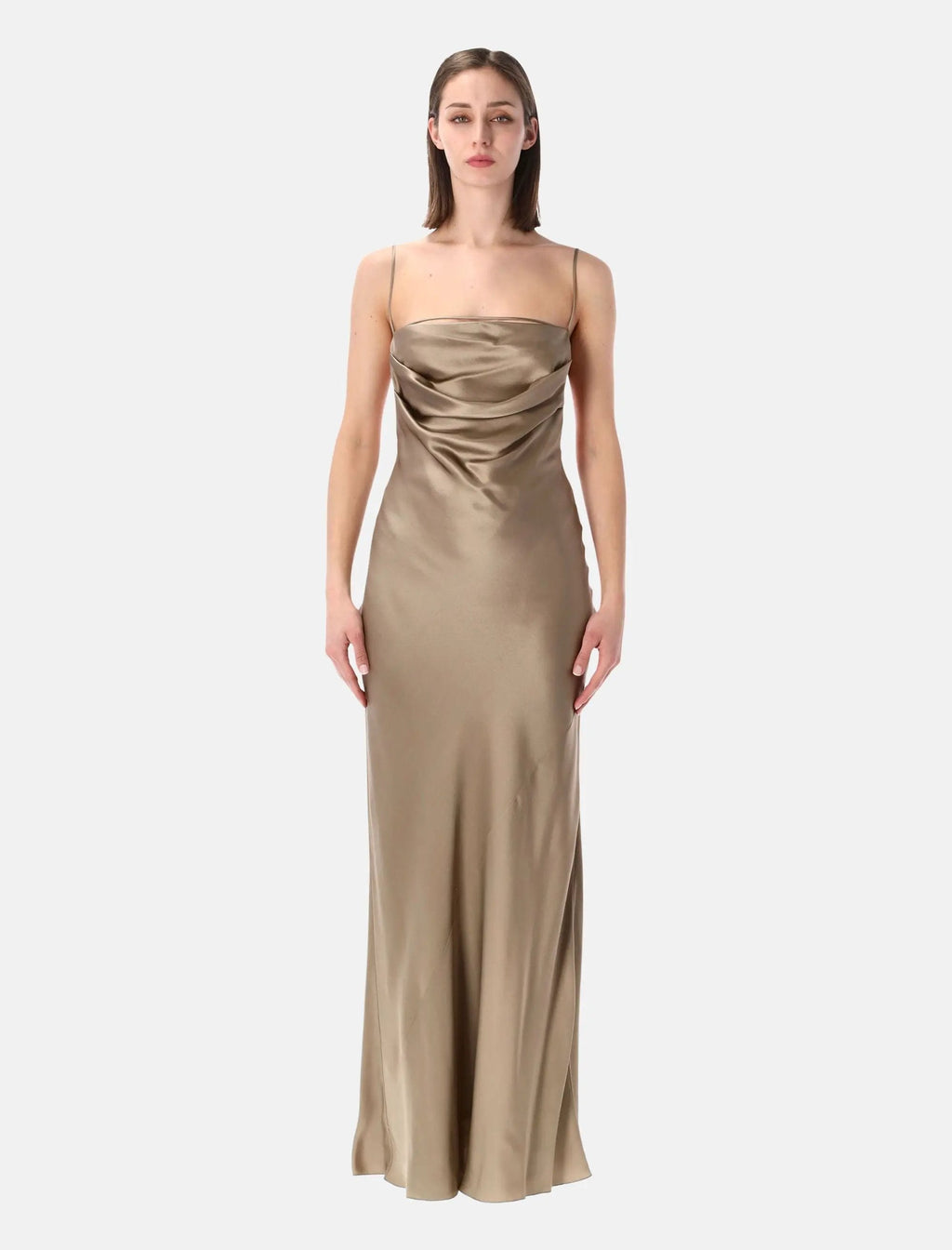 Backless Cowl Silk Satin Dress Saint laurent оригінал – Купити в Україні – боковий вид
