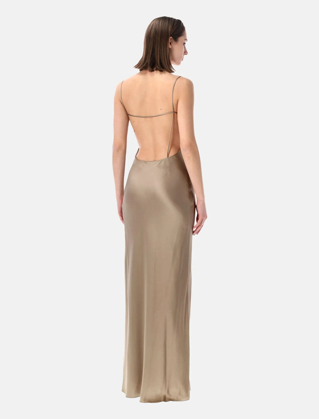 Backless Cowl Silk Satin Dress Saint laurent оригінал – Купити в Україні – вид ззаду