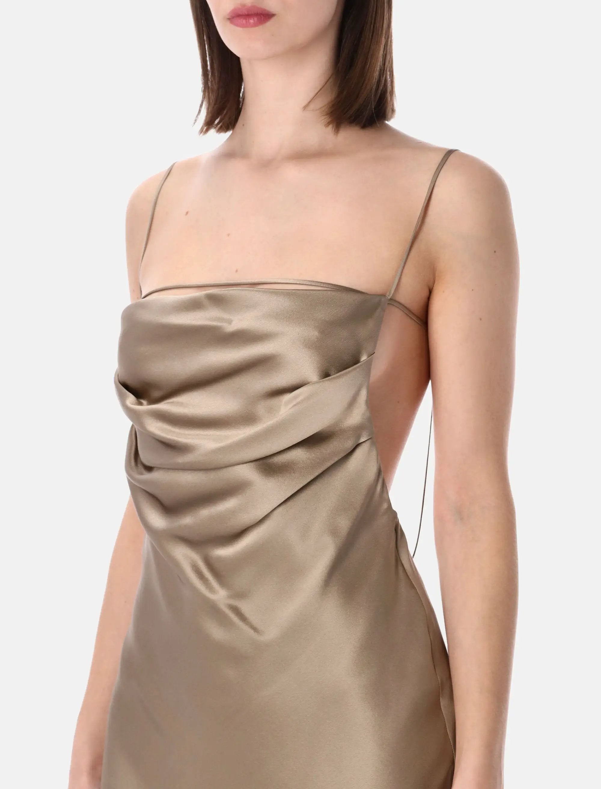 Backless Cowl Silk Satin Dress Saint laurent оригінал – Купити в Україні – детальний вид