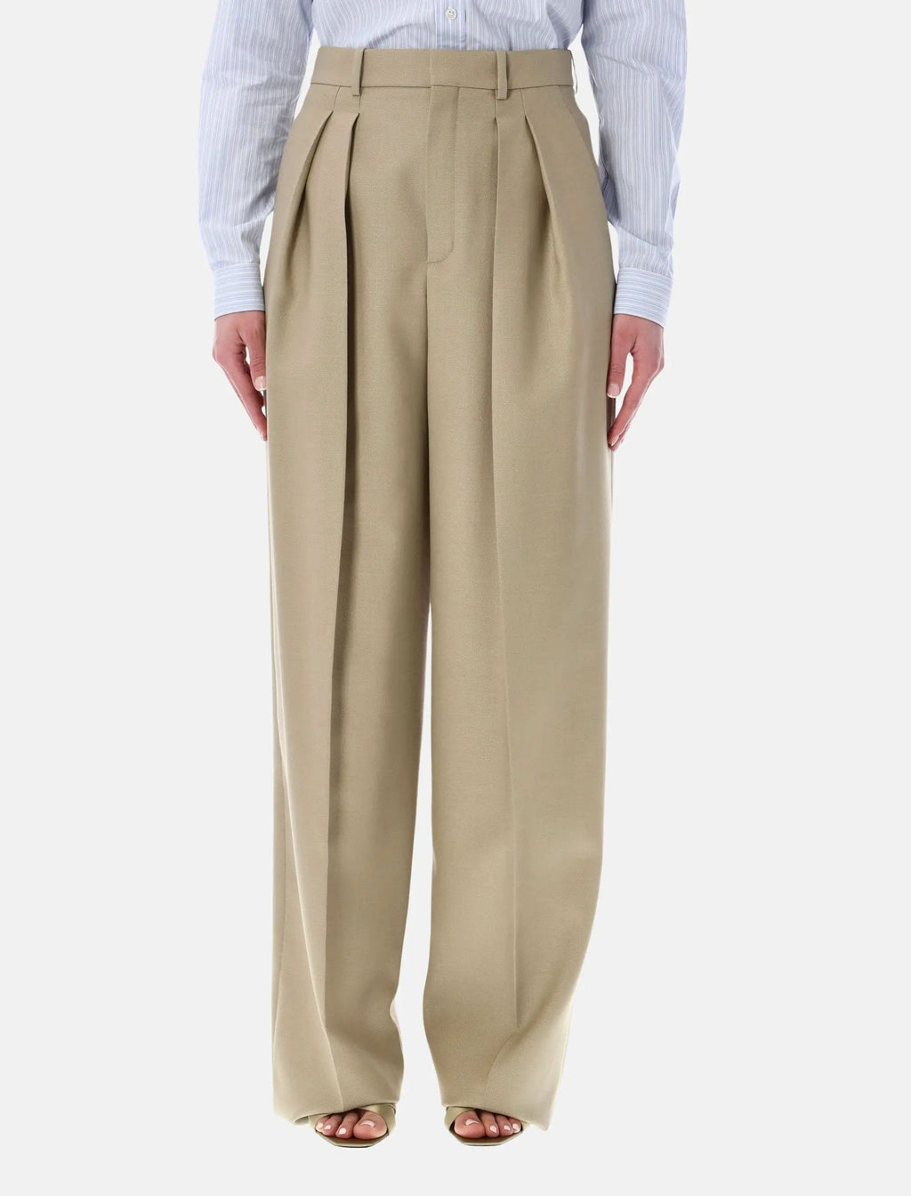 High Waisted Wool Silk Pants Saint laurent – Гарантія оригінальності – боковий вид