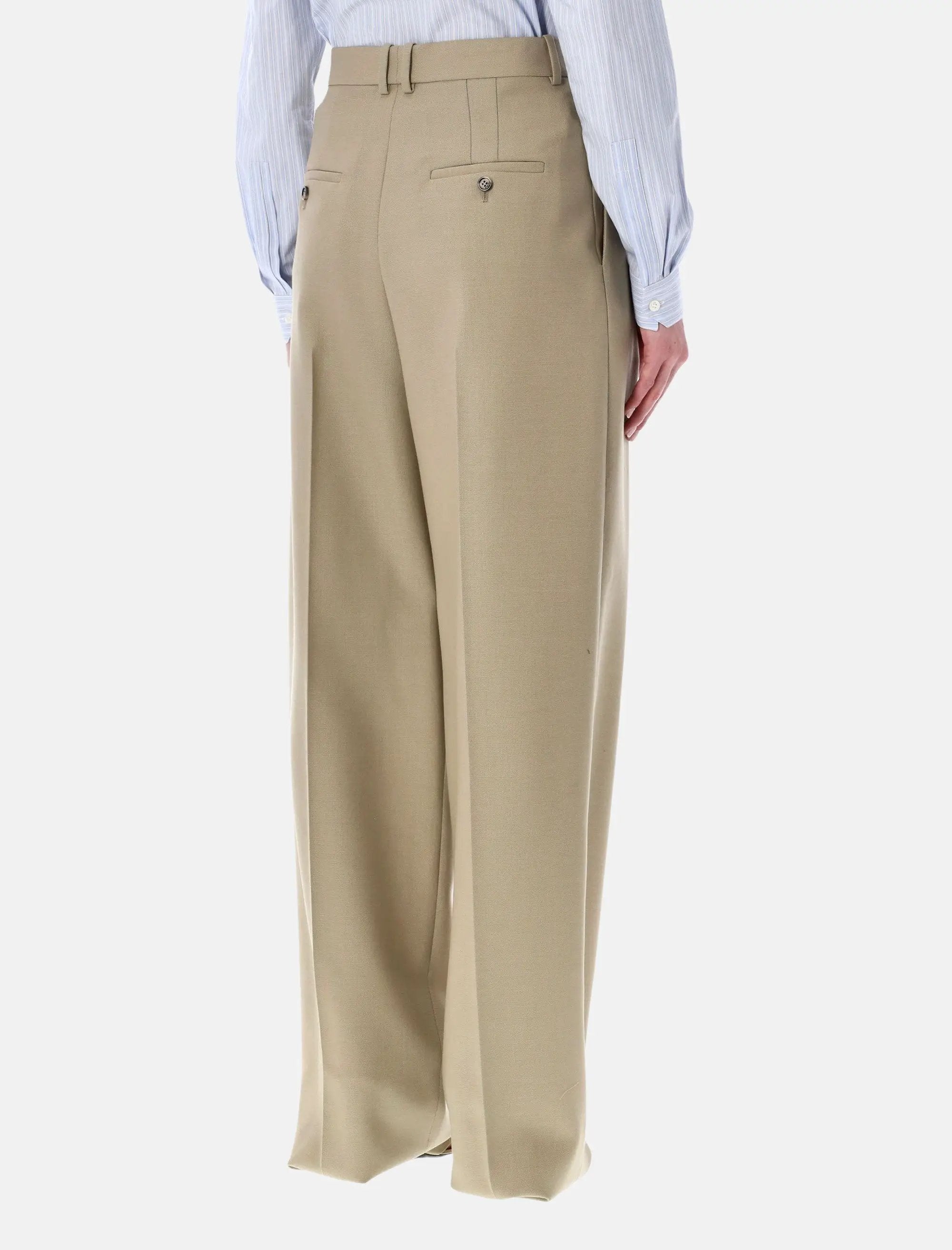 High Waisted Wool Silk Pants Saint laurent – Гарантія оригінальності – вид ззаду