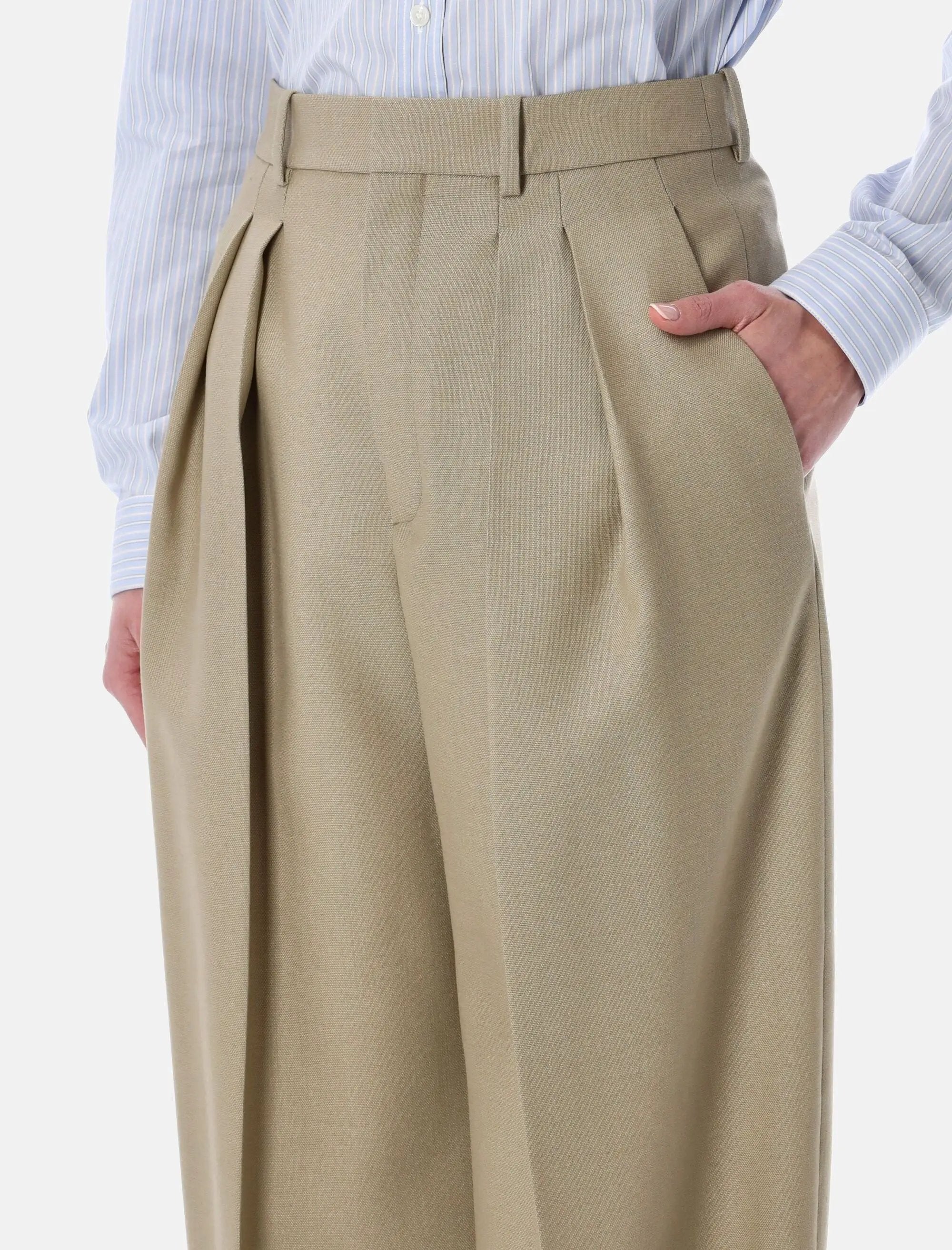 High Waisted Wool Silk Pants Saint laurent – Гарантія оригінальності – детальний вид