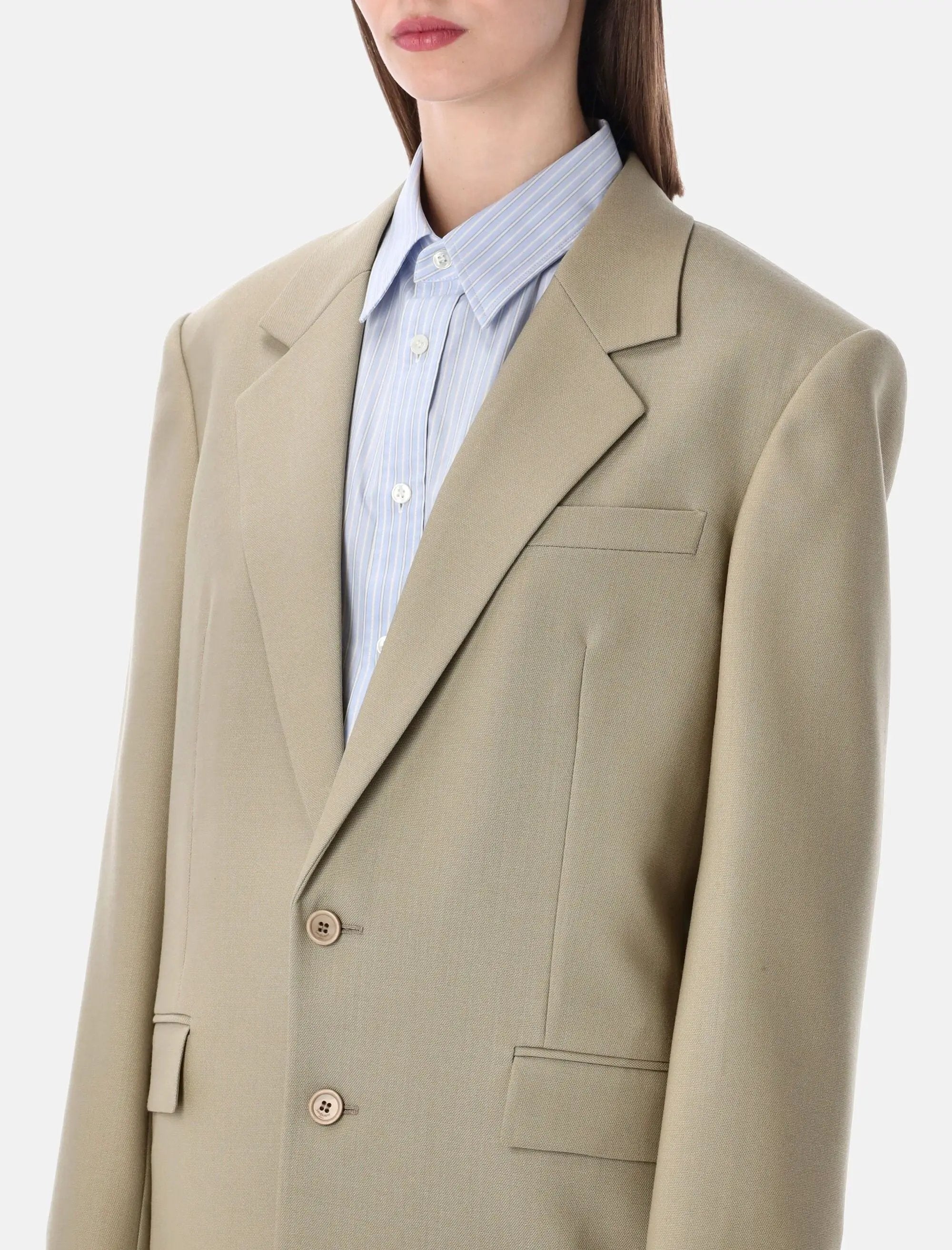 Single Breasted Wool Silk Blazer Saint laurent – Гарантія оригінальності – детальний вид