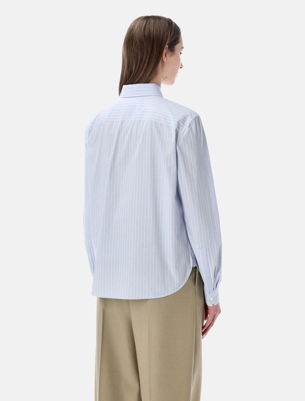 Cassandre Striped Cotton Shirt Saint laurent оригінал – Купити в Україні – вид ззаду