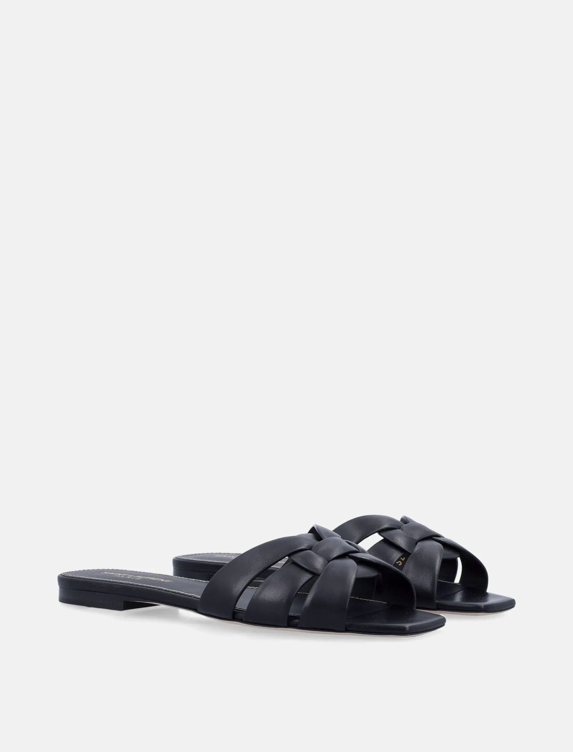 Оригінальна Leather Tribute Flat Sandals Saint laurent – вид ззаду