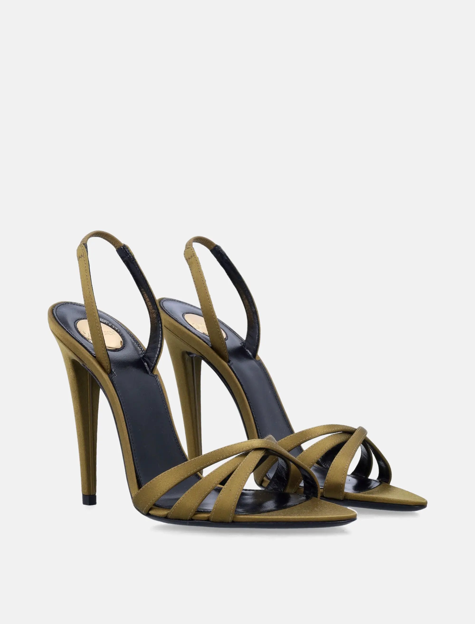 Satin Crepe Kate Sandals Saint laurent оригінал – Купити в Україні – вид ззаду