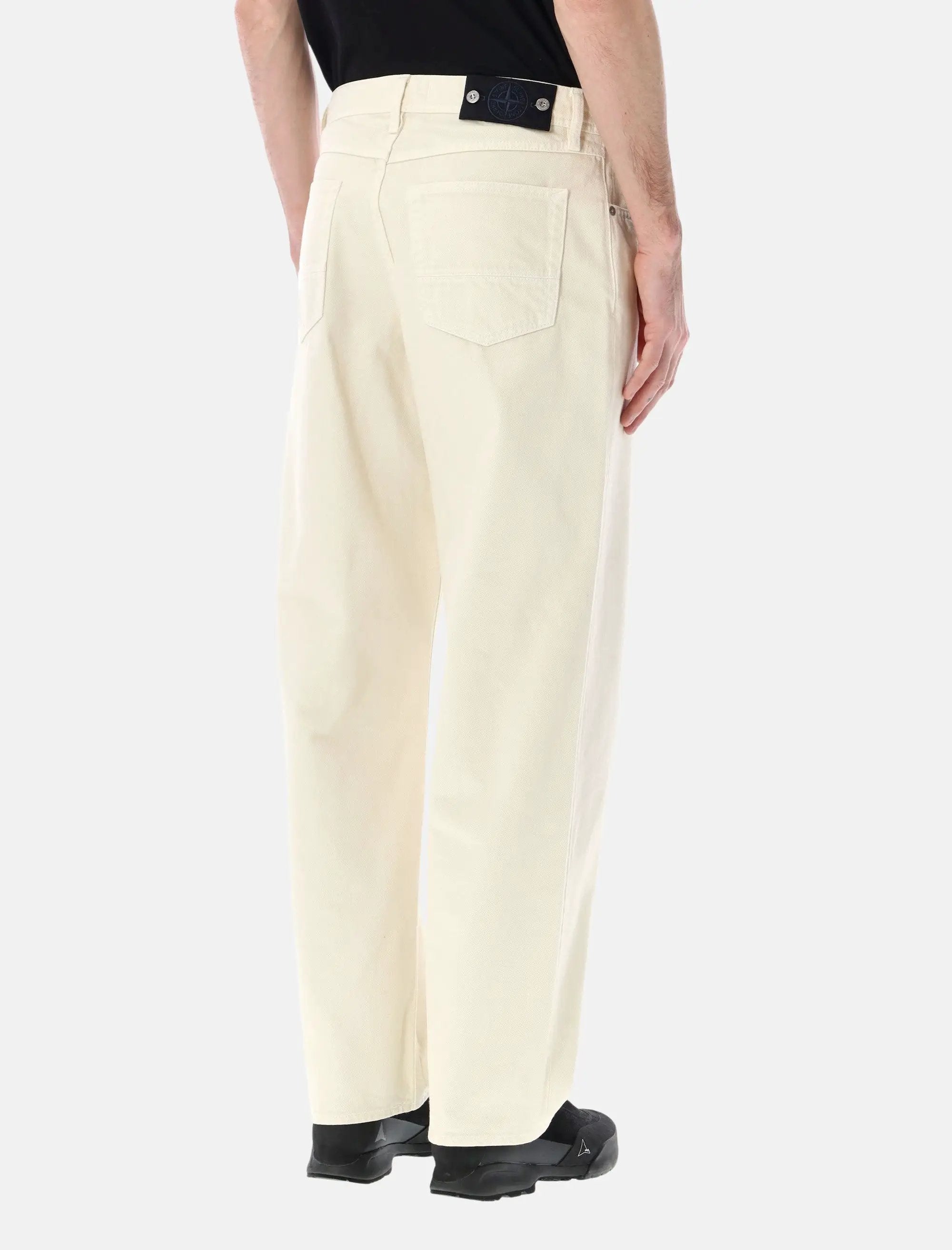 Straight Leg Jeans In Ivory Stone island – Гарантія оригінальності – вид ззаду