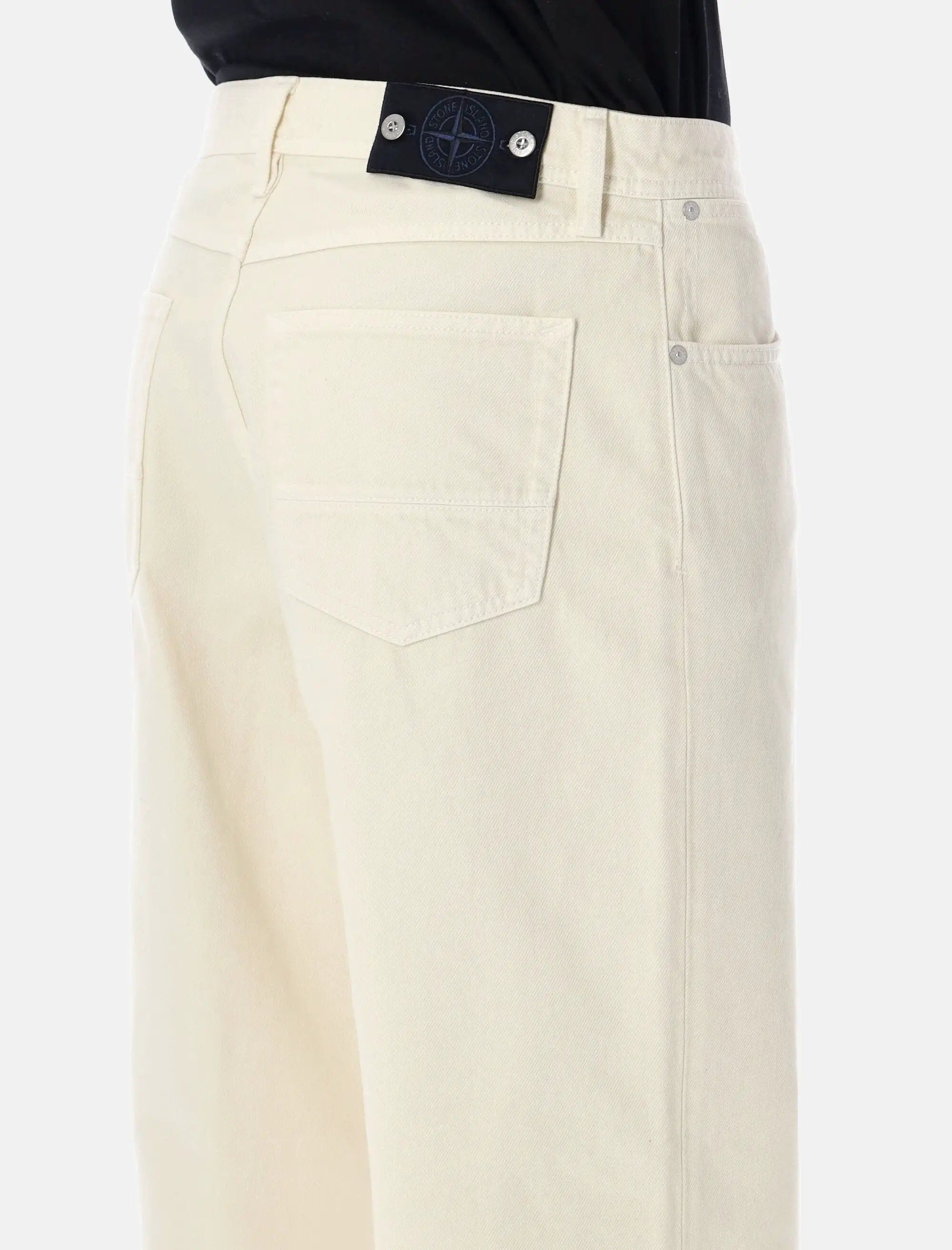 Straight Leg Jeans In Ivory Stone island – Гарантія оригінальності – детальний вид