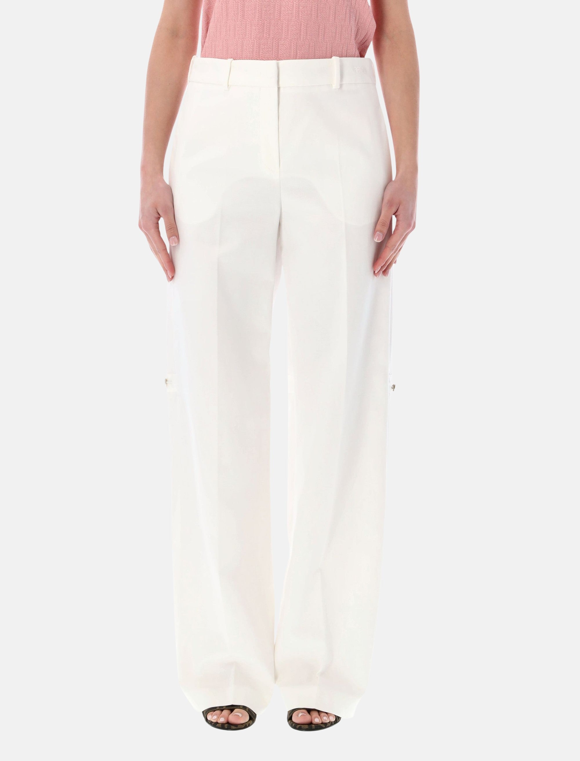 Technical Canvas Straight Trousers Fendi – Гарантія оригінальності – боковий вид