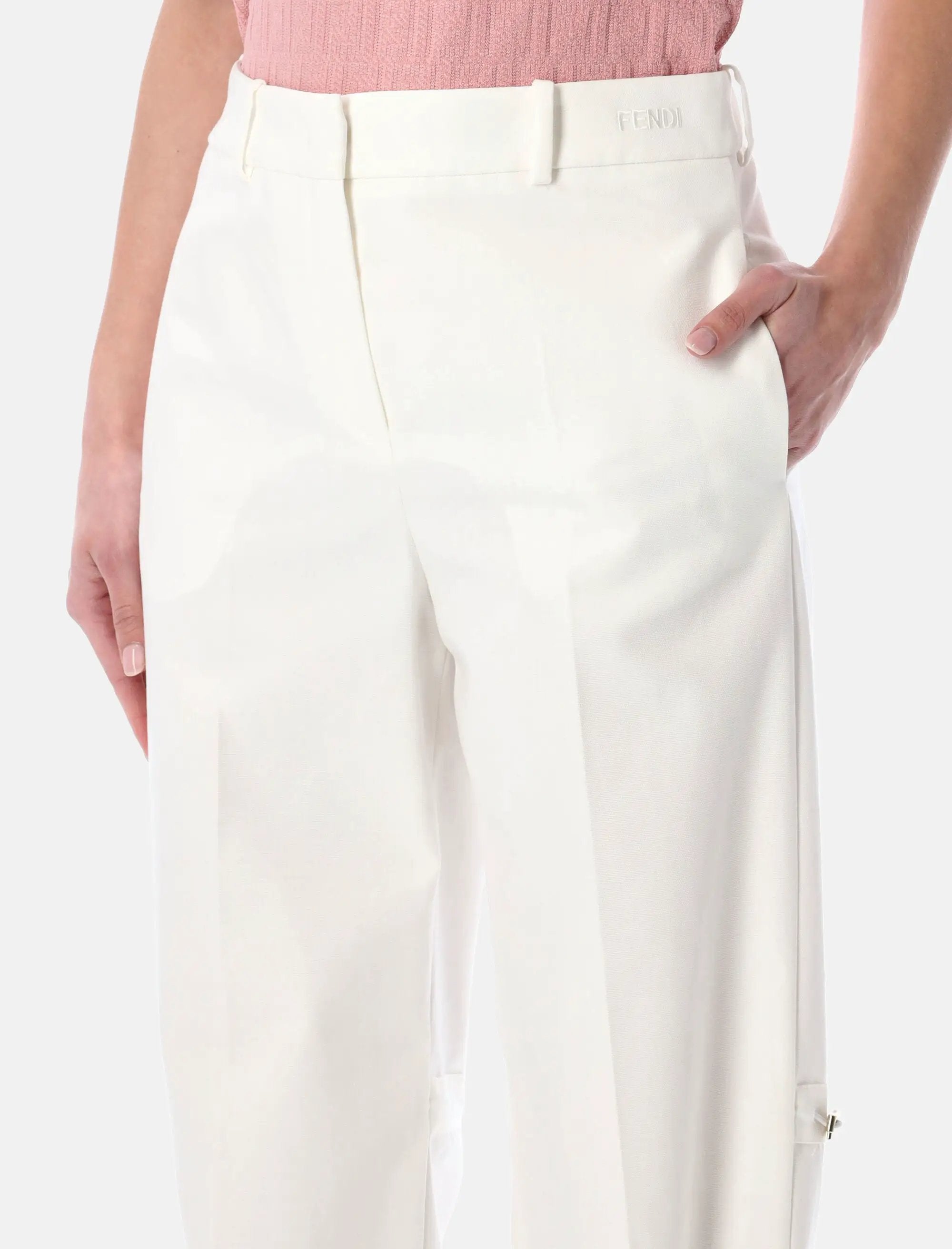 Technical Canvas Straight Trousers Fendi – Гарантія оригінальності – детальний вид
