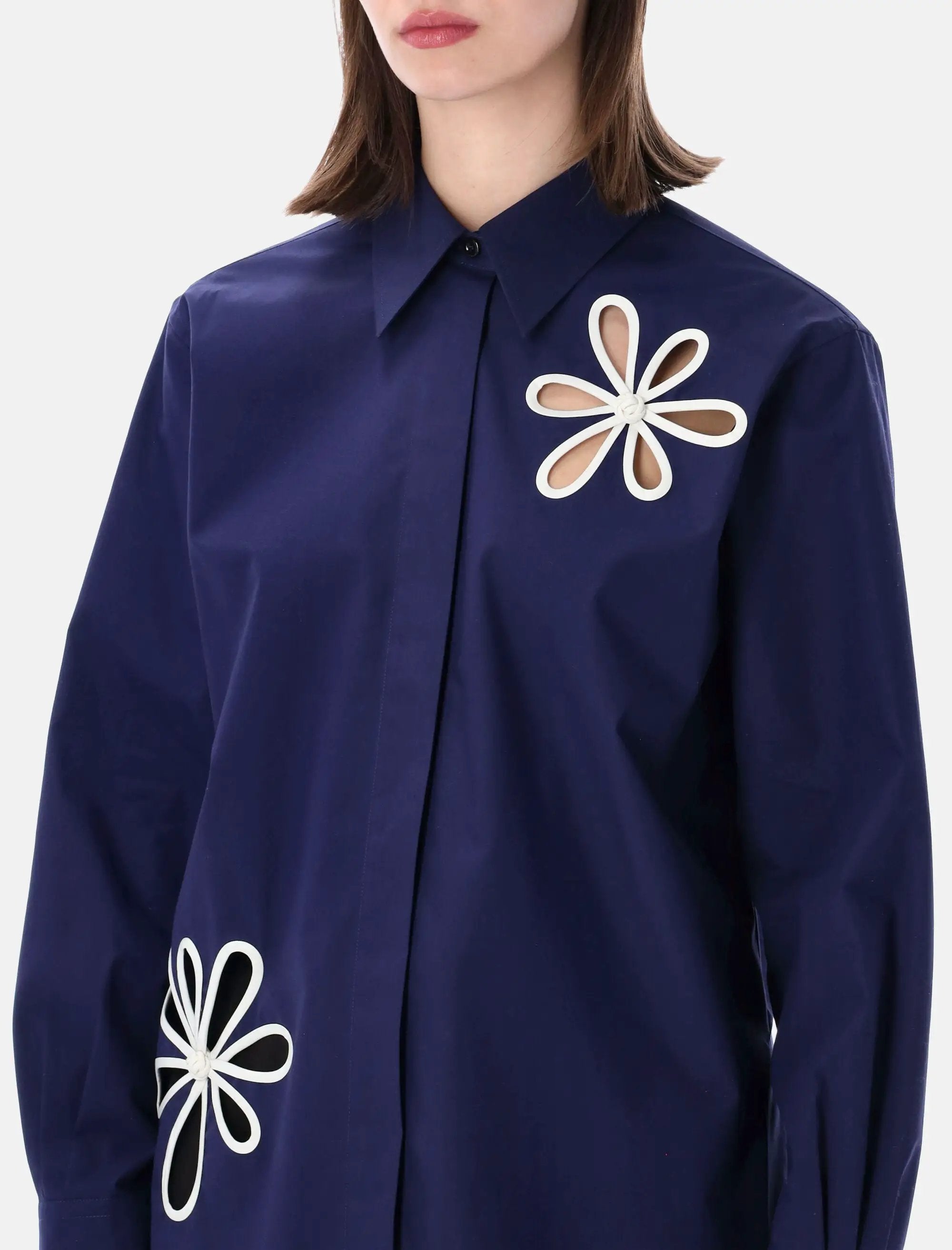Оригінальна Poplin Floral Cut Out Detail Shirt Fendi – детальний вид
