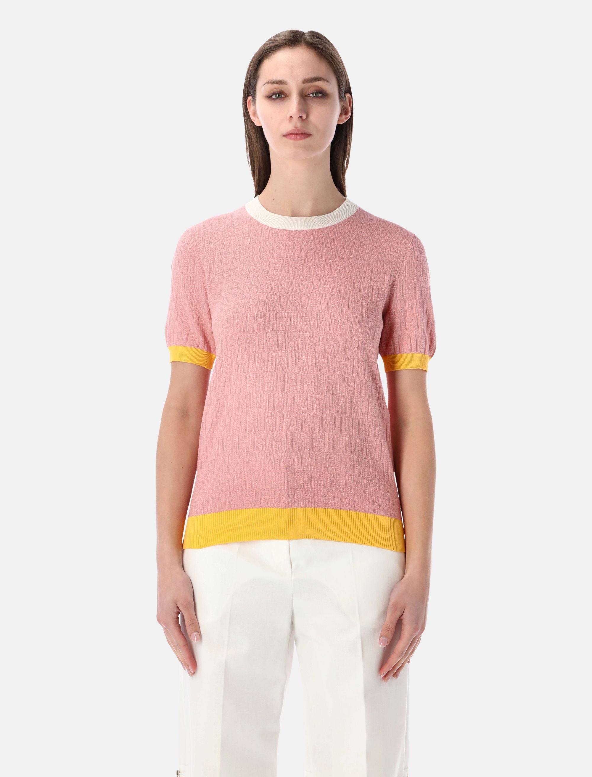 Ff Jacquard Cotton Silk T Shirt Fendi – Гарантія оригінальності – боковий вид