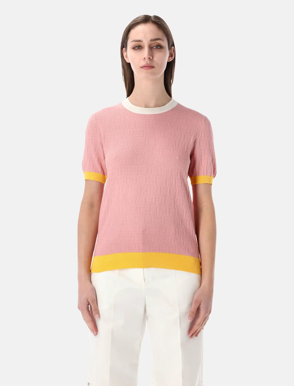 Ff Jacquard Cotton Silk T Shirt Fendi – Гарантія оригінальності – боковий вид