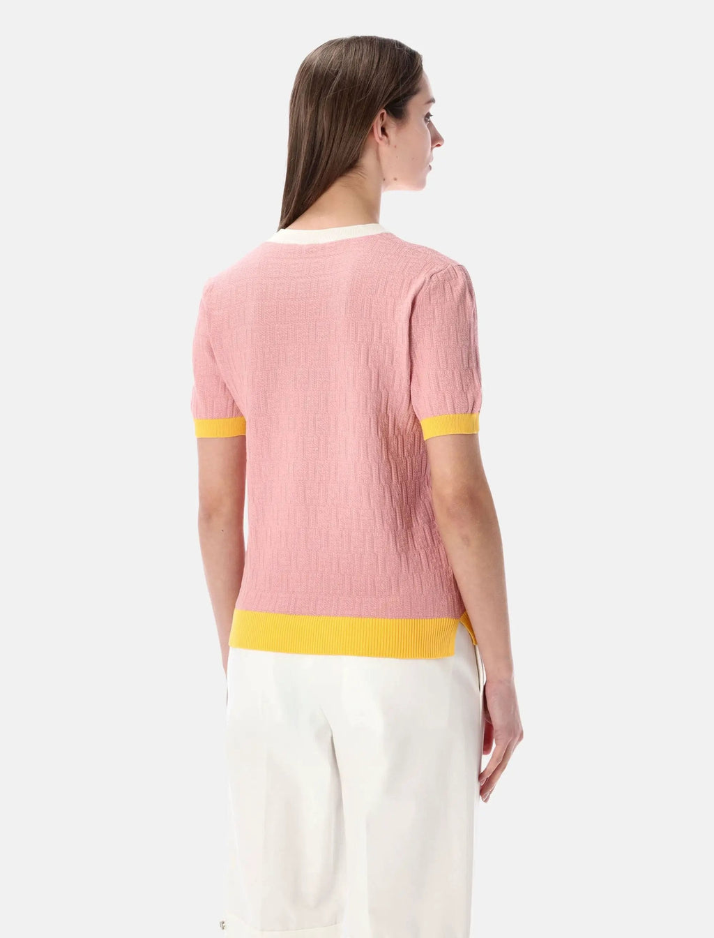 Ff Jacquard Cotton Silk T Shirt Fendi – Гарантія оригінальності – вид ззаду
