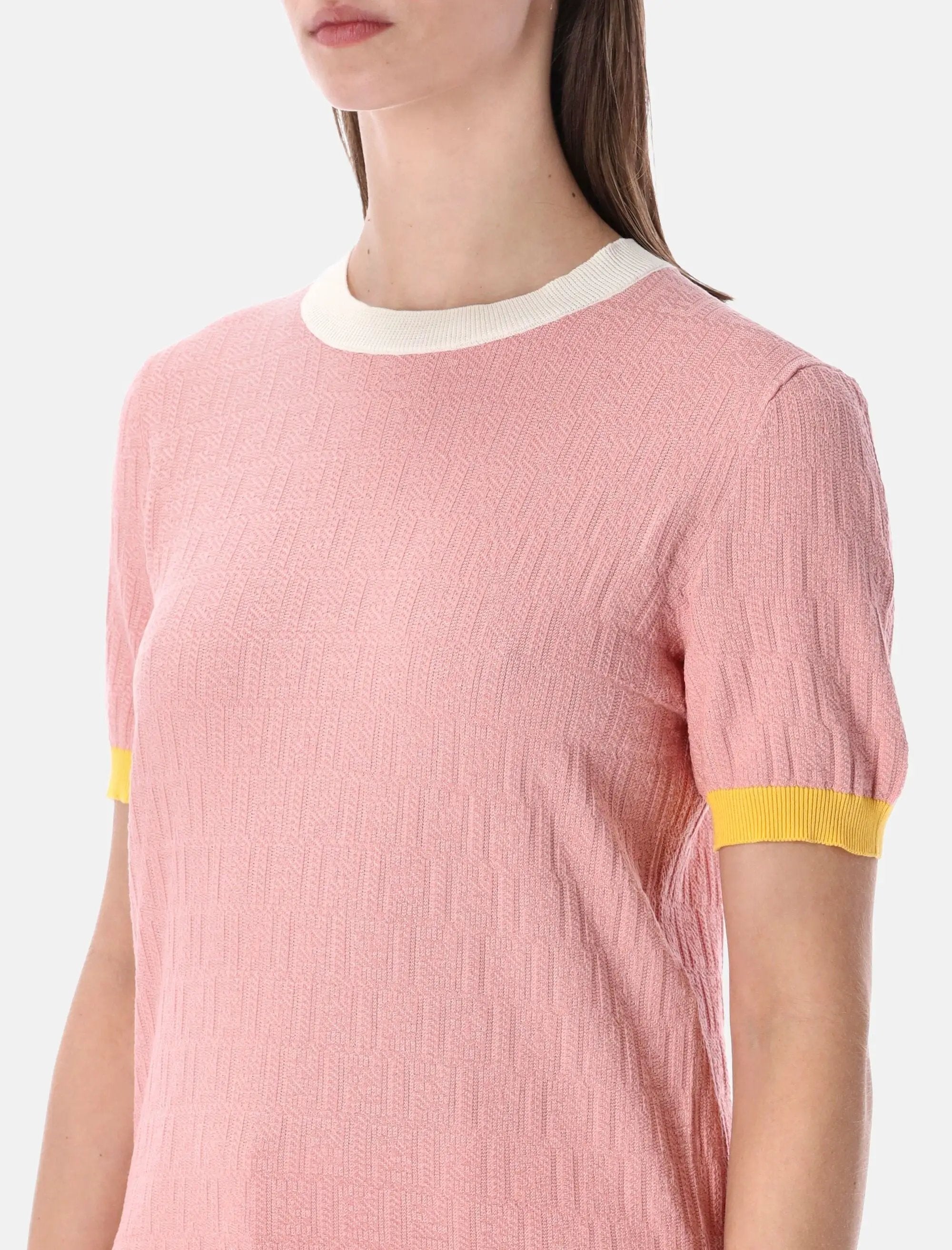 Ff Jacquard Cotton Silk T Shirt Fendi – Гарантія оригінальності – детальний вид