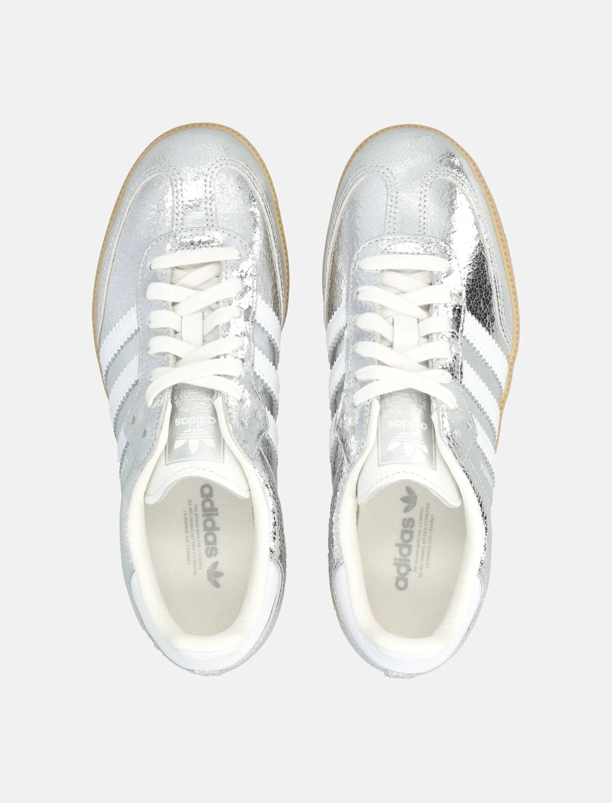 Metallic Silver Samba Sneakers Adidas оригінал – Купити в Україні – вид ззаду - ADIDAS