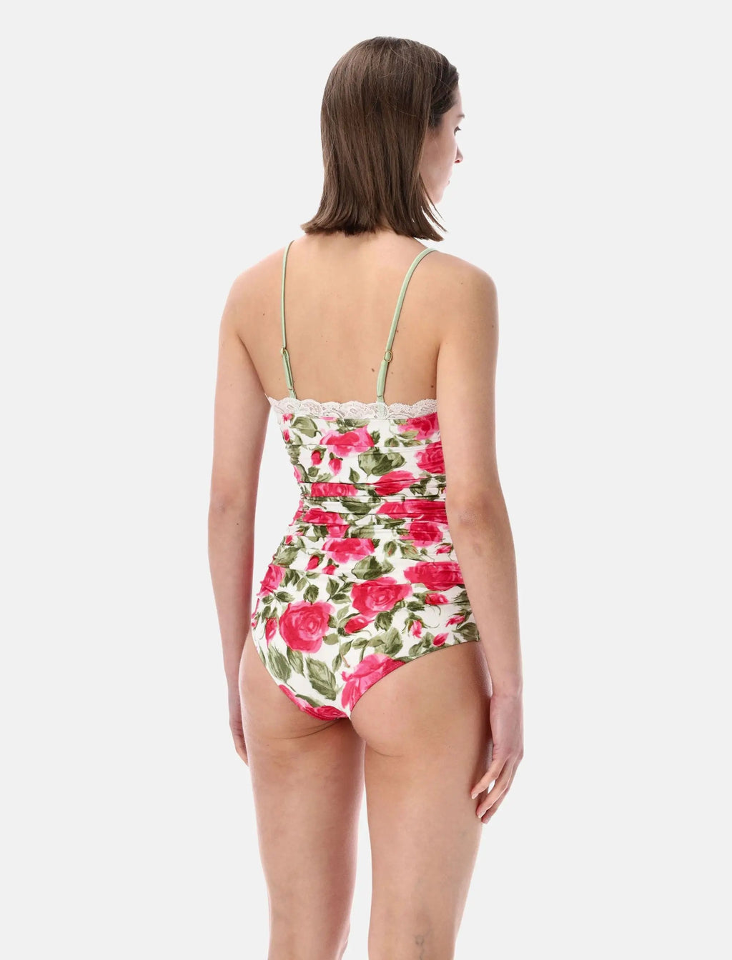 Оригінальна Rose Print Ruched Swimsuit Chloe – вид ззаду