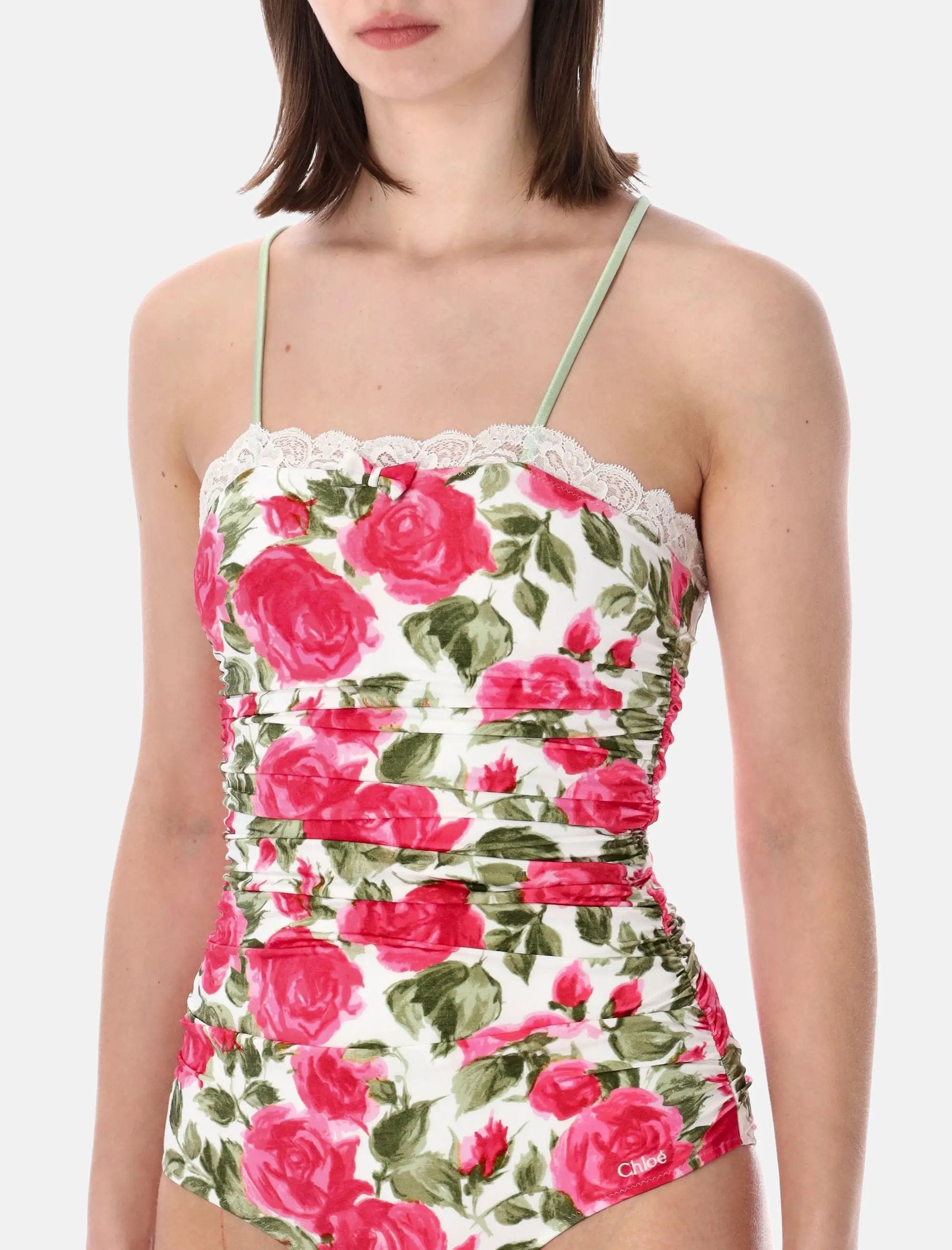 Оригінальна Rose Print Ruched Swimsuit Chloe – детальний вид