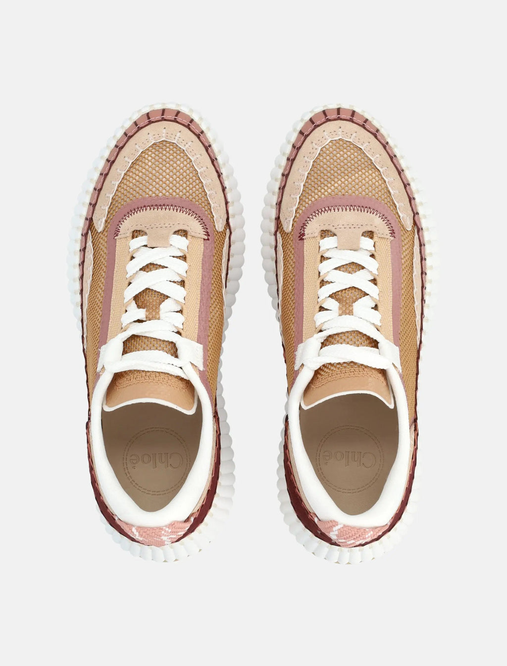 Оригінальна Nama Mesh And Leather Womans Sneakers Chloe – вид ззаду