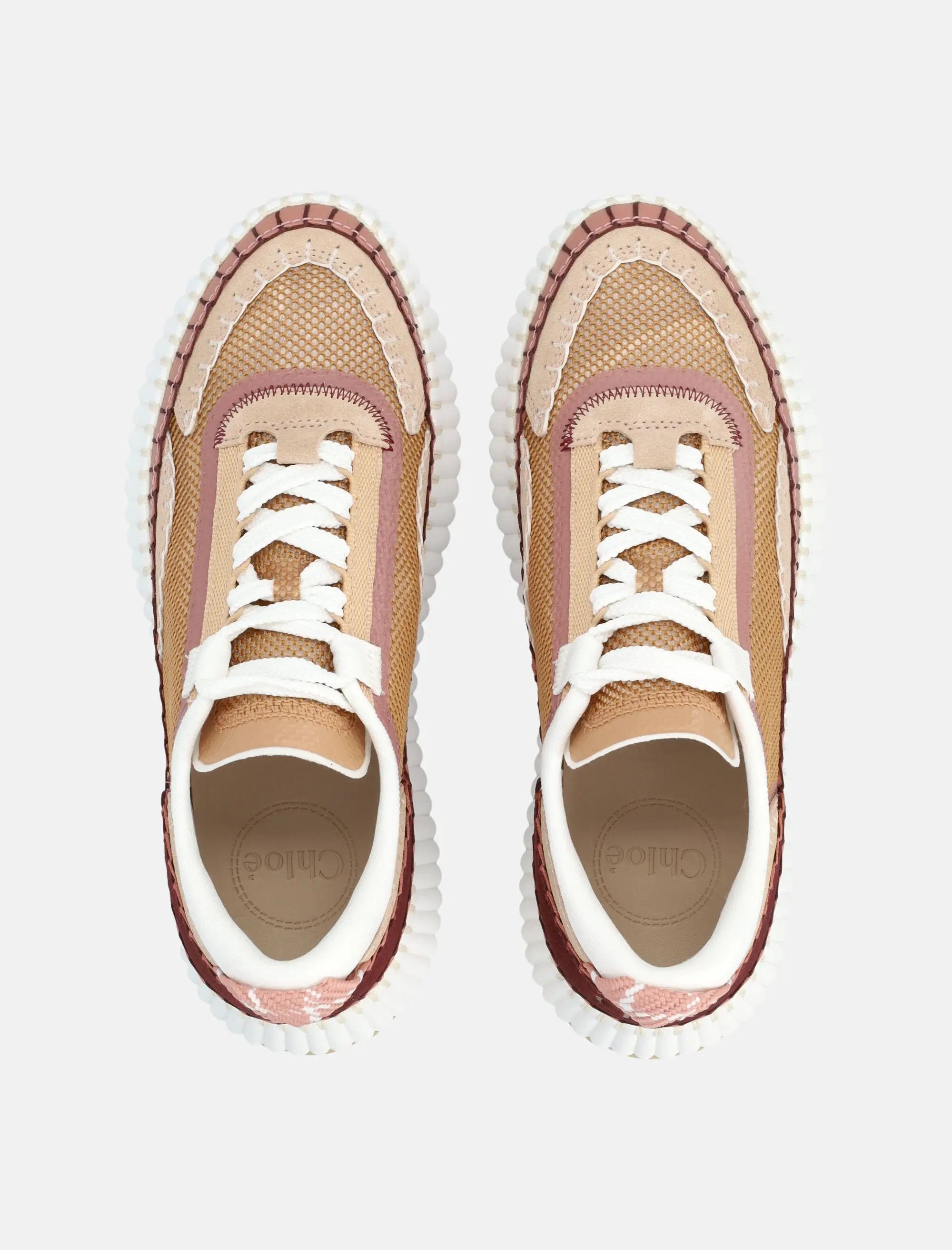 Оригінальна Nama Mesh And Leather Womans Sneakers Chloe – вид ззаду