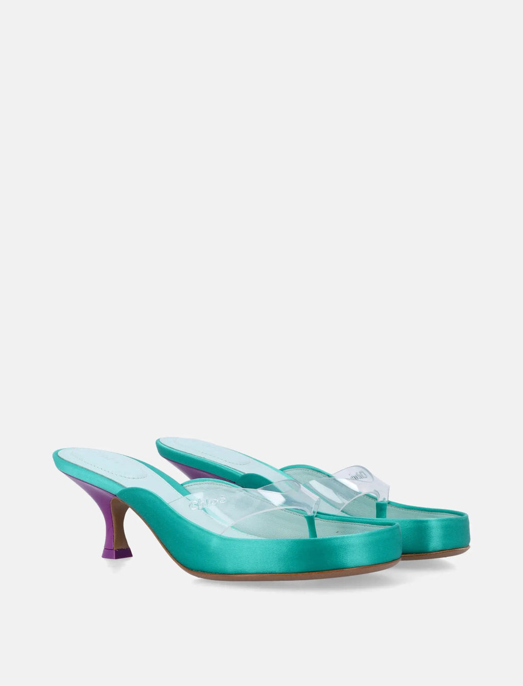 Junie Satin Kitten Heel Sandals Chloe – Гарантія оригінальності – вид ззаду