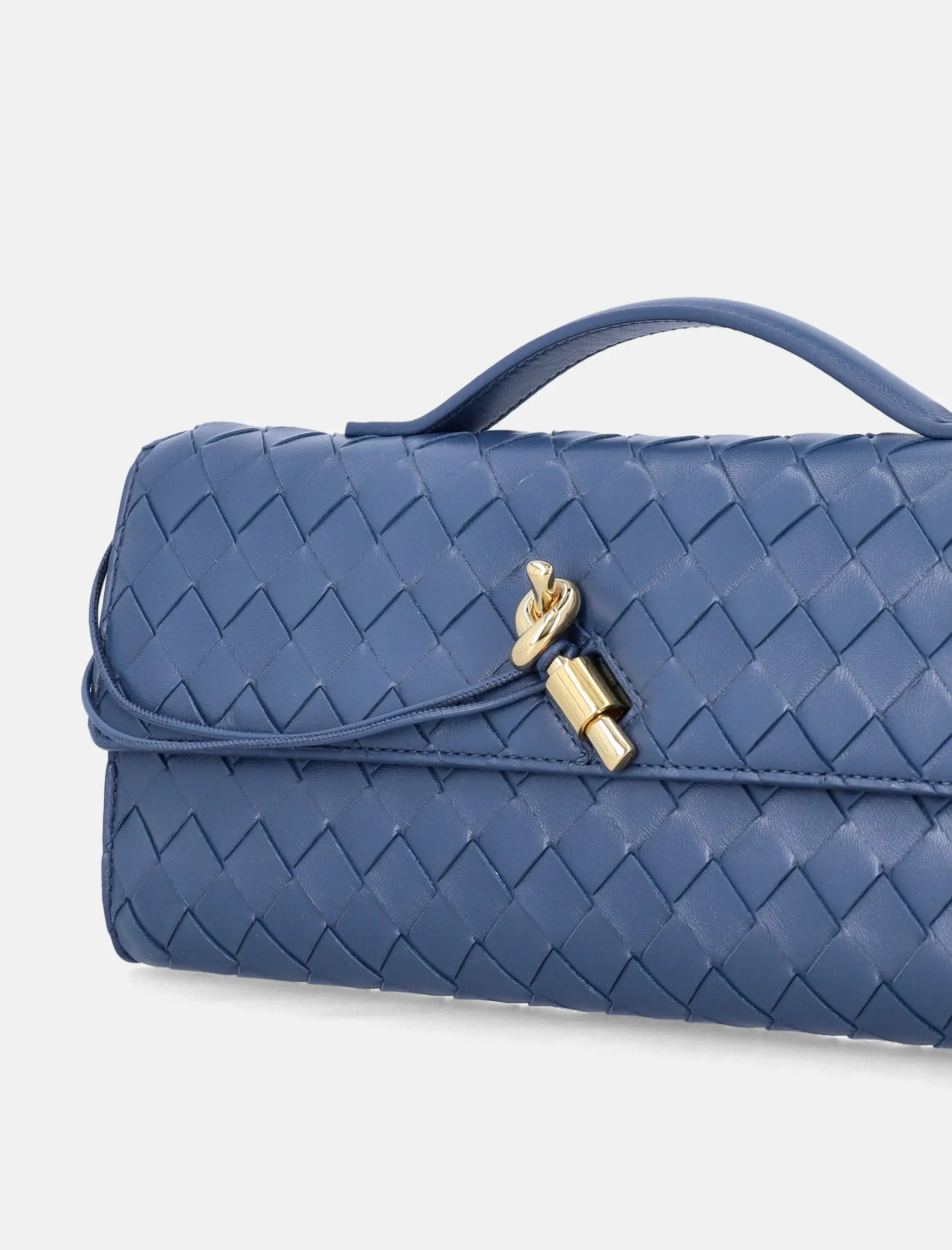 Andiamo Intrecciato Leather Clutch Bottega veneta – Гарантія оригінальності – вид ззаду