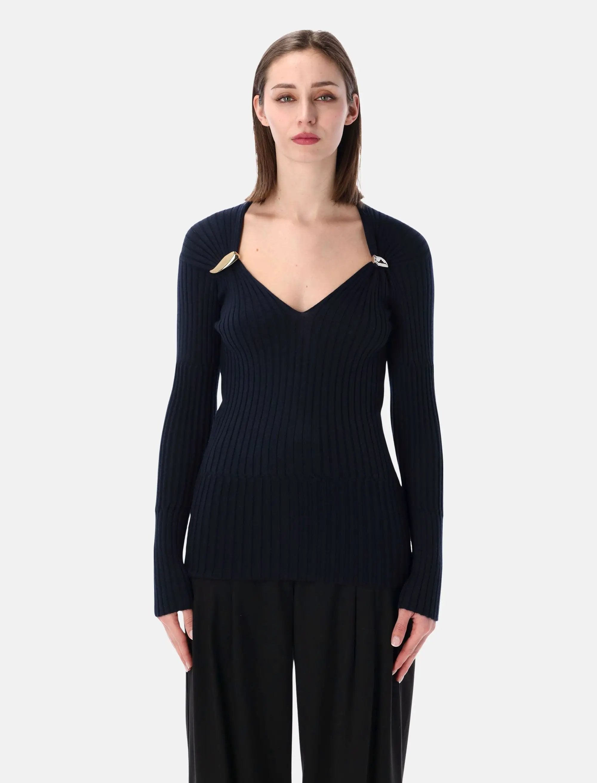 Cashmere And Silk Rib Sweater Bottega veneta оригінал – Купити в Україні – боковий вид