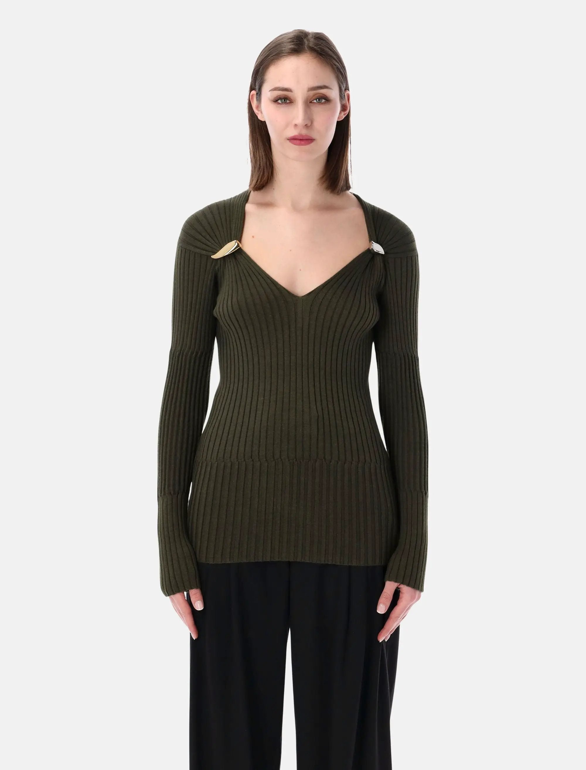 Cashmere And Silk Rib Sweater Bottega veneta оригінал – Купити в Україні – боковий вид