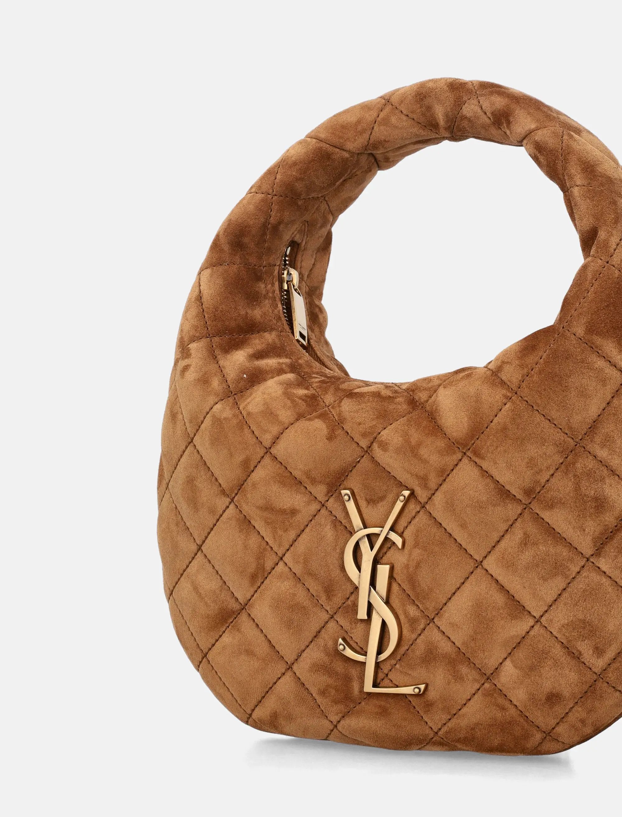 Icarino Quilted Suede Bag Saint laurent оригінал – Купити в Україні – вид ззаду