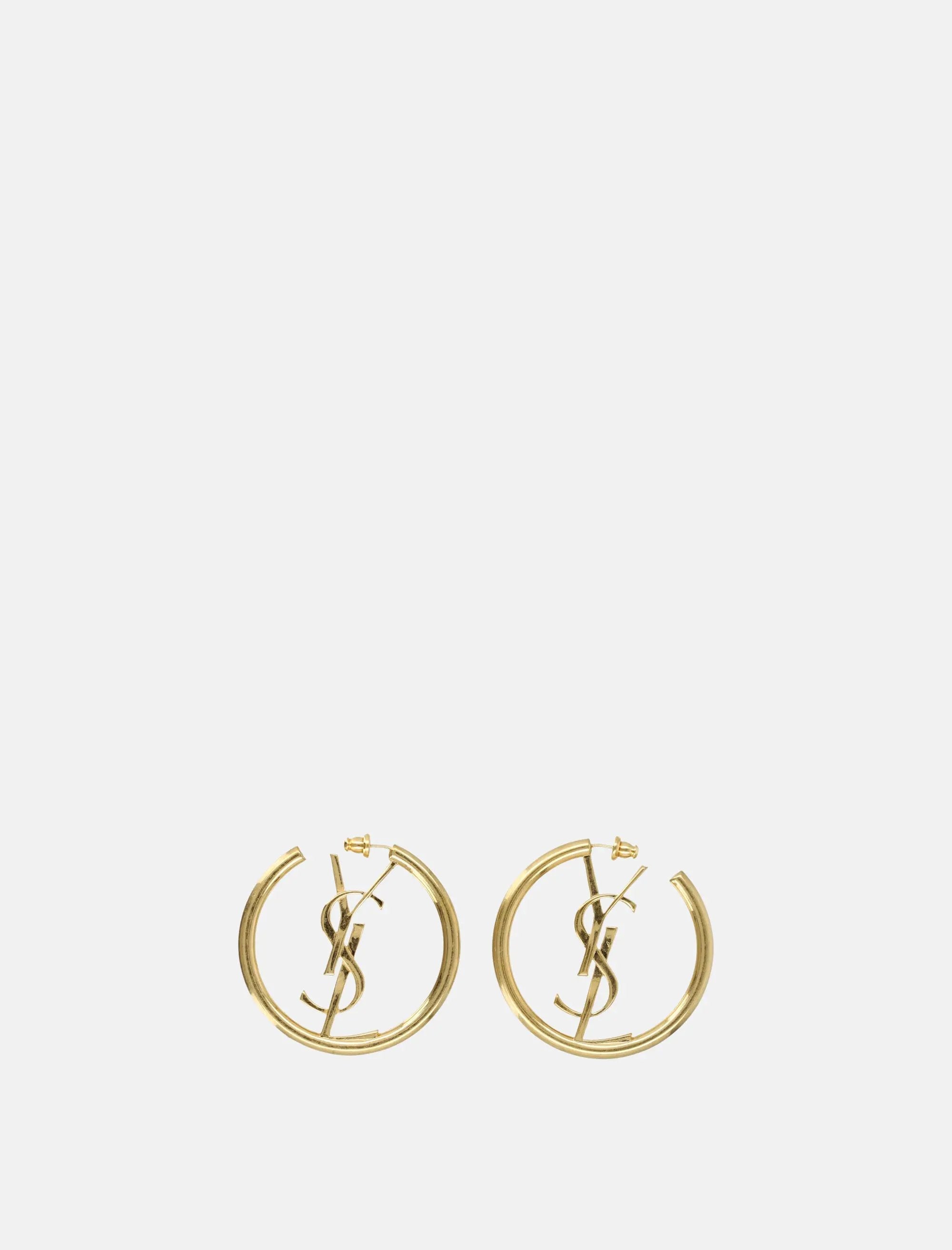 Cassandre Hoop Earrings Saint laurent – Гарантія оригінальності – боковий вид