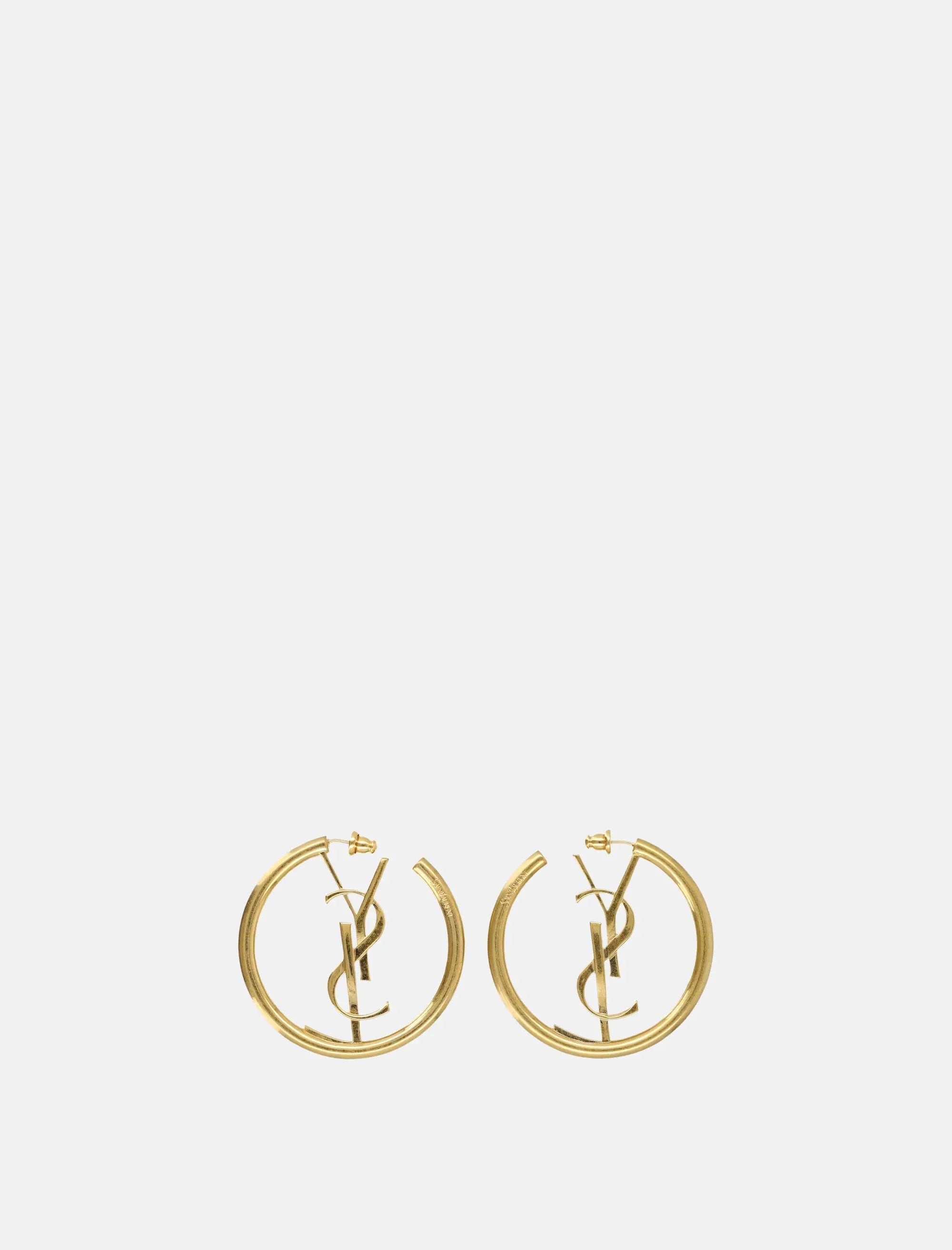 Cassandre Hoop Earrings Saint laurent – Гарантія оригінальності – вид ззаду