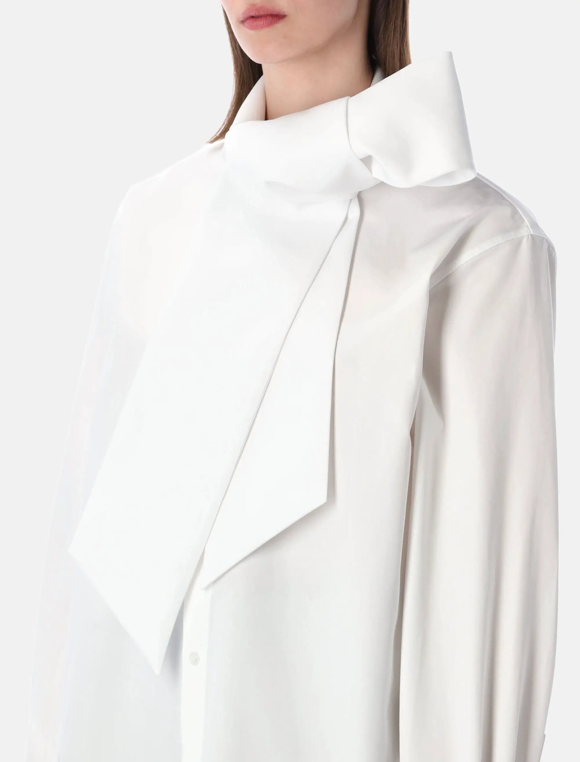 Cotton Poplin Lavallière Shirt Saint laurent оригінал – Купити в Україні – детальний вид