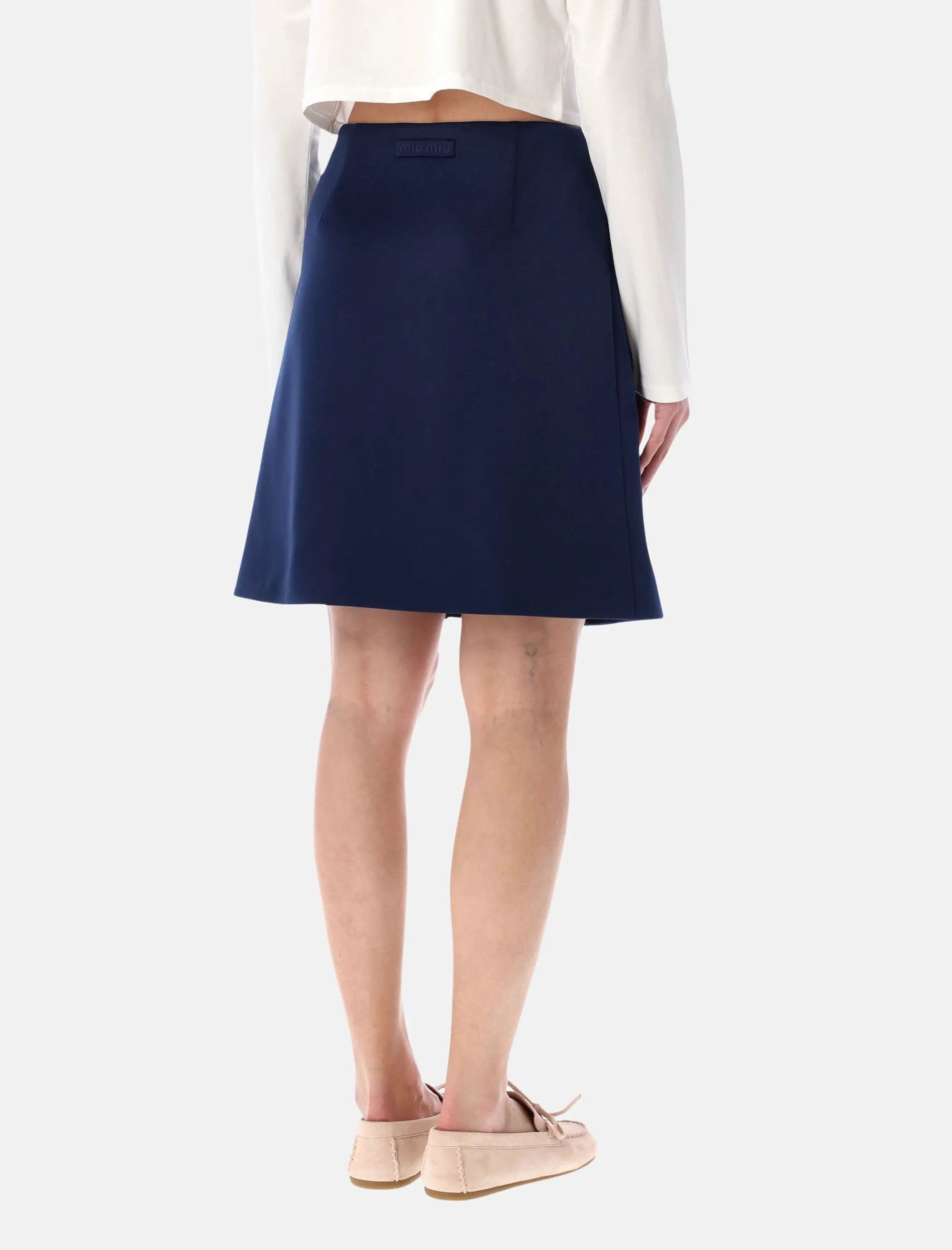 Technical Jersey Mini Skirt Miu miu оригінал – Купити в Україні – вид ззаду