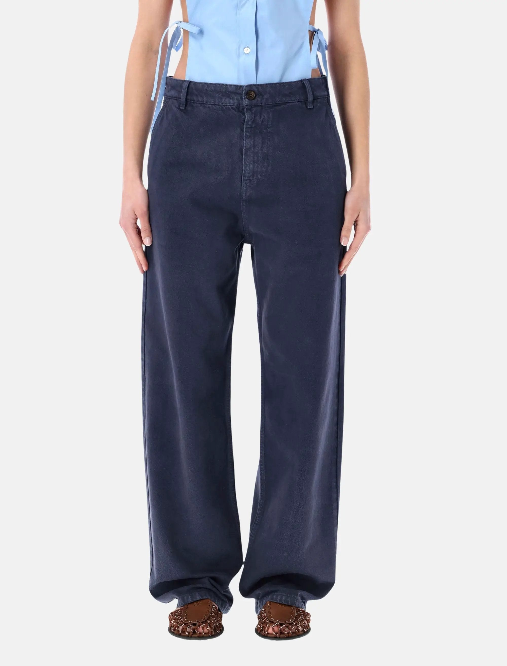 Gabardine Straight Pants Miu miu оригінал – Купити в Україні – боковий вид