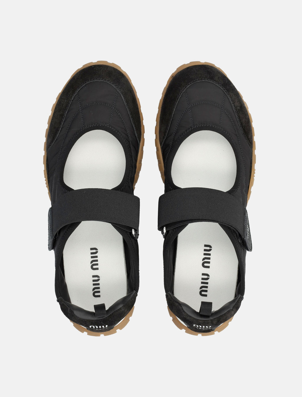 Tyre Ballerinas In Technical Fabric And Suede Miu miu – Гарантія оригінальності – вид ззаду