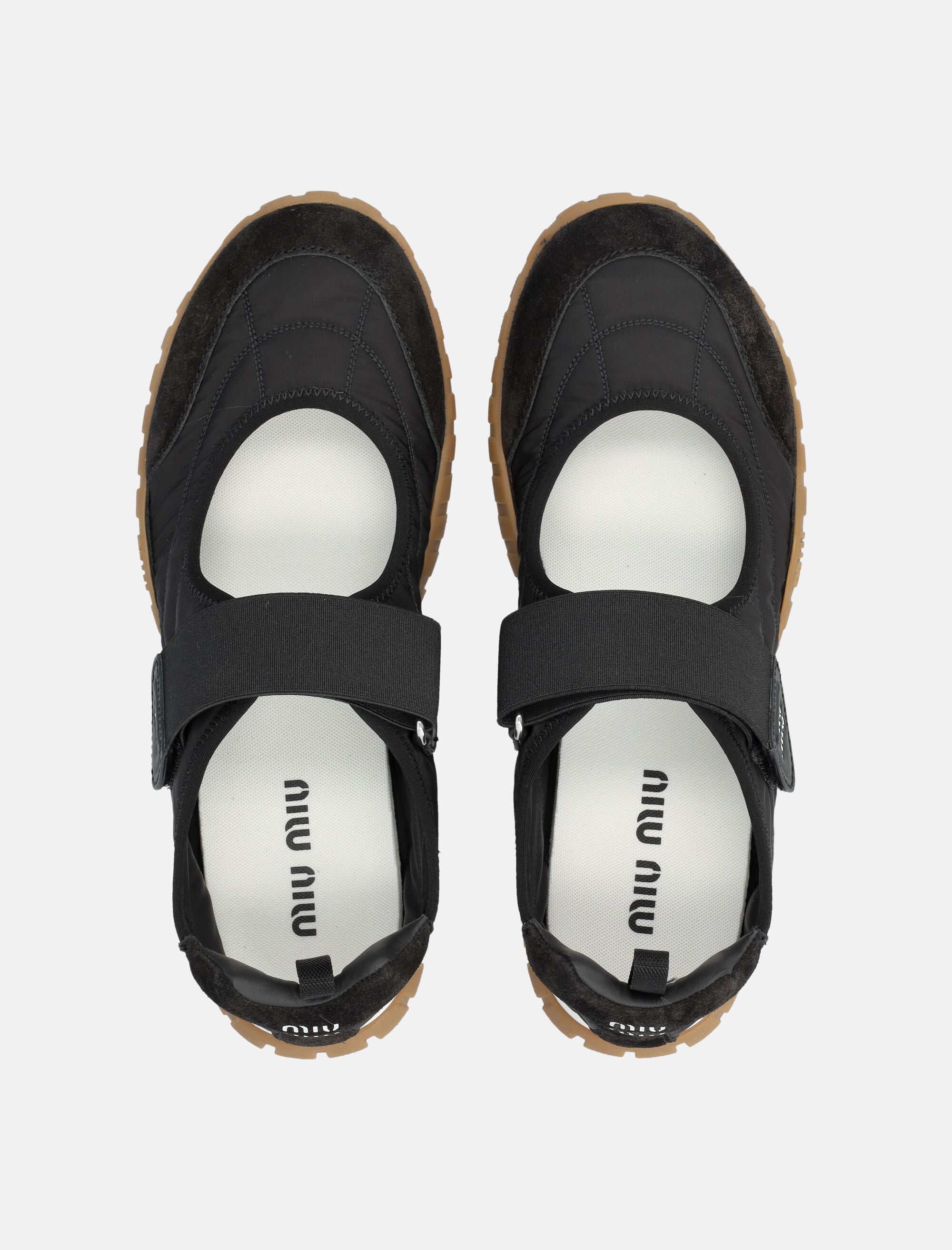 Tyre Ballerinas In Technical Fabric And Suede Miu miu – Гарантія оригінальності – вид ззаду