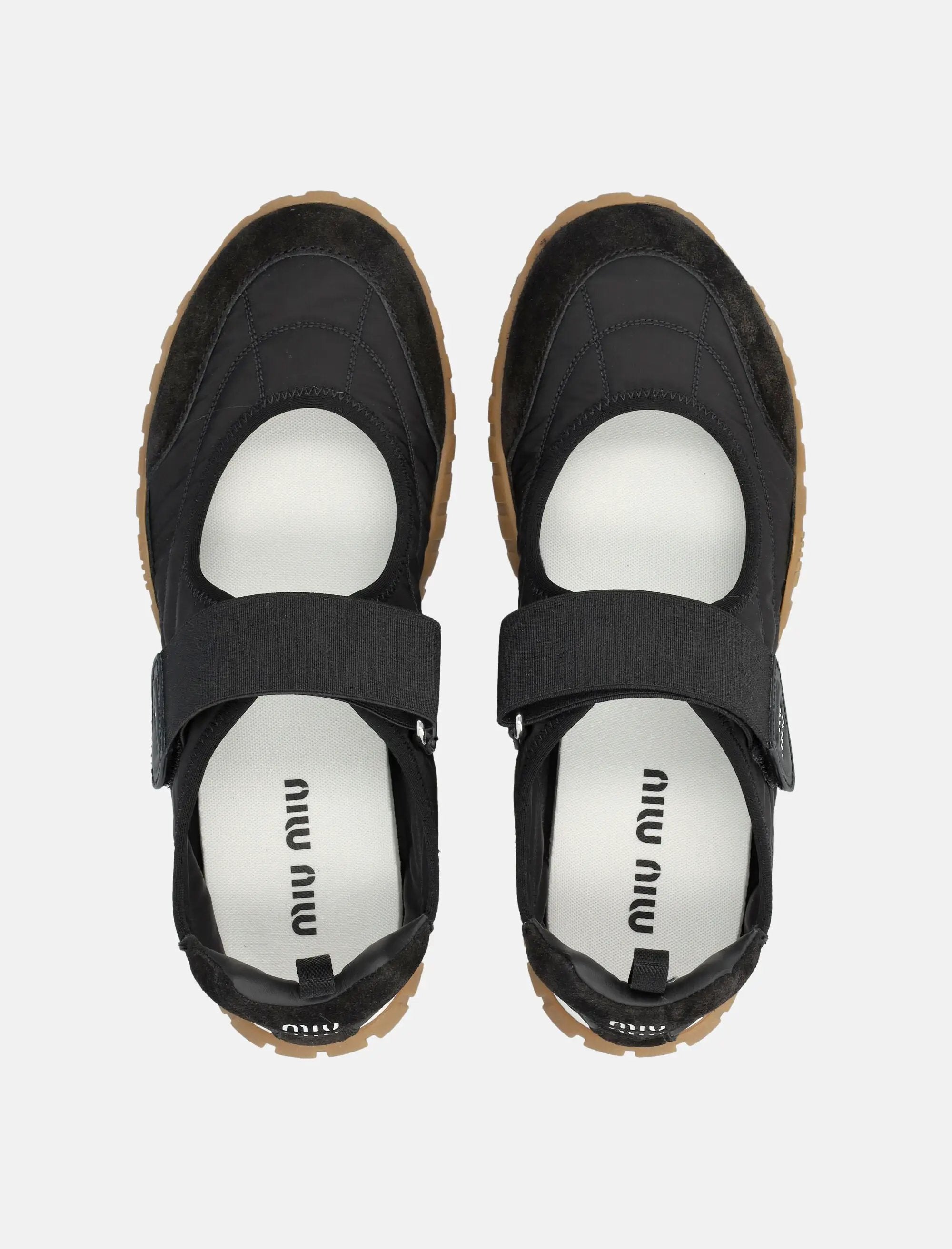 Tyre Ballerinas In Technical Fabric And Suede Miu miu – Гарантія оригінальності – вид ззаду