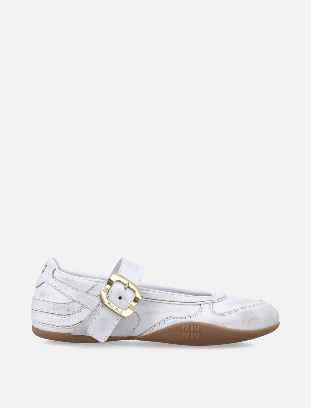 Оригінальна Gymnasium Leather Ballerinas Miu miu – боковий вид