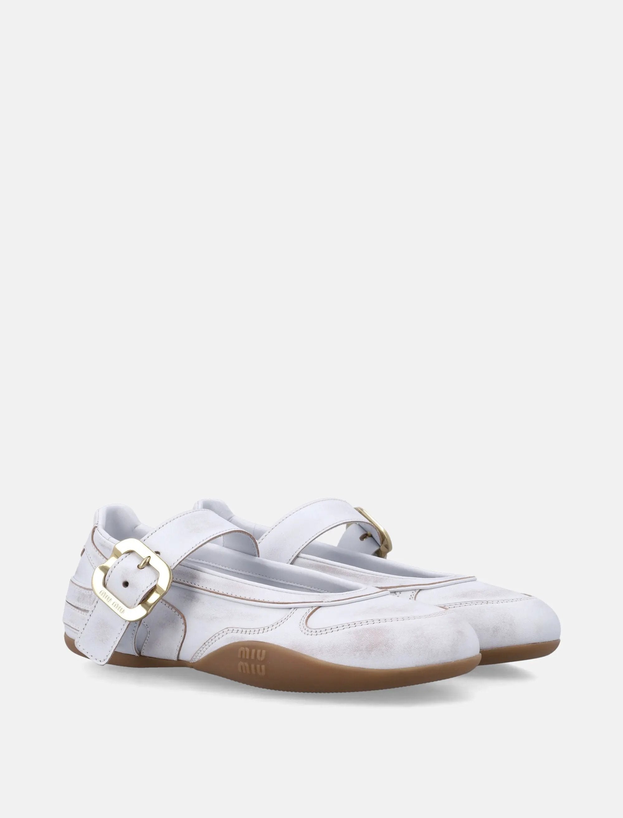 Оригінальна Gymnasium Leather Ballerinas Miu miu – вид ззаду