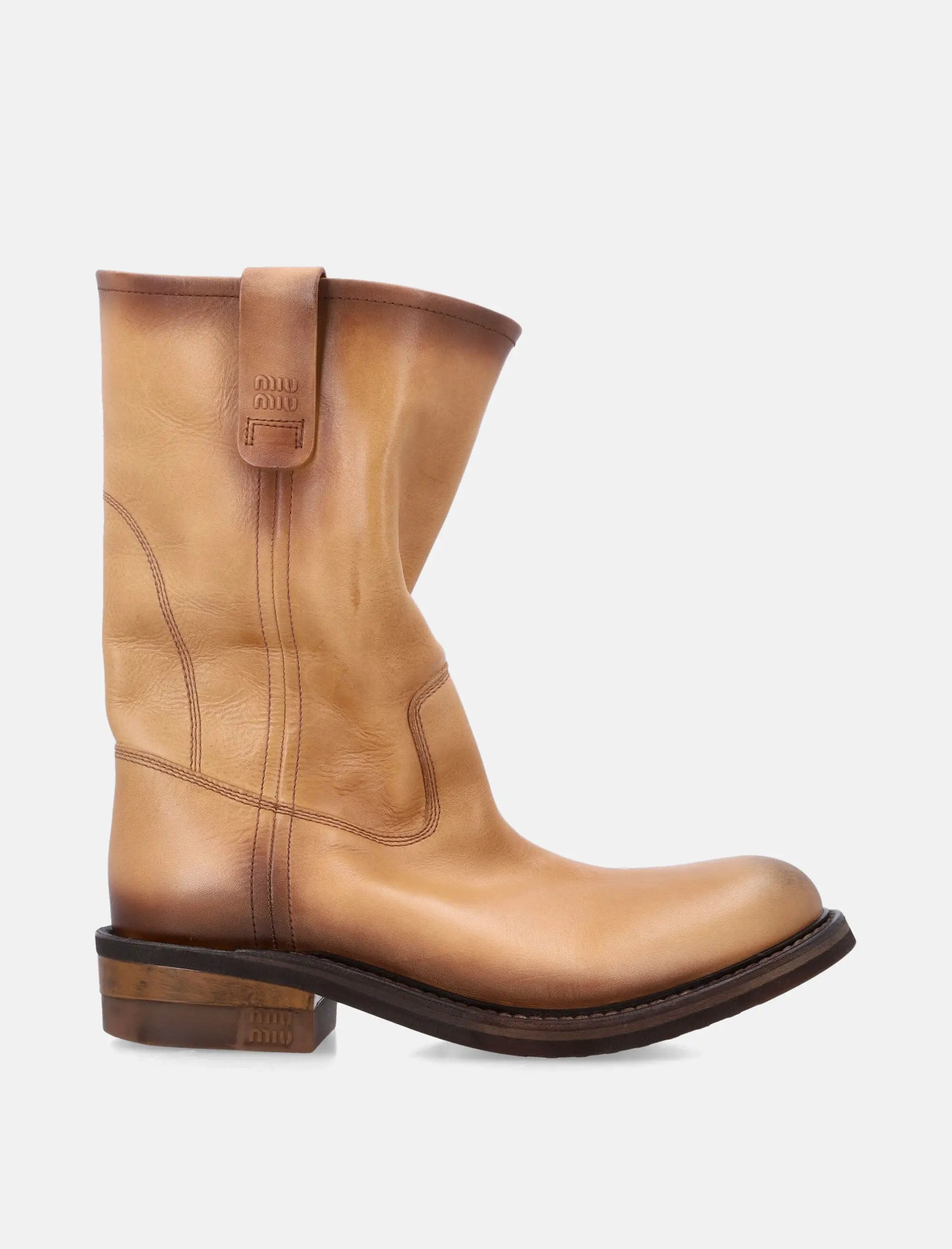 Foule Leather Booties Miu miu оригінал – Купити в Україні – боковий вид