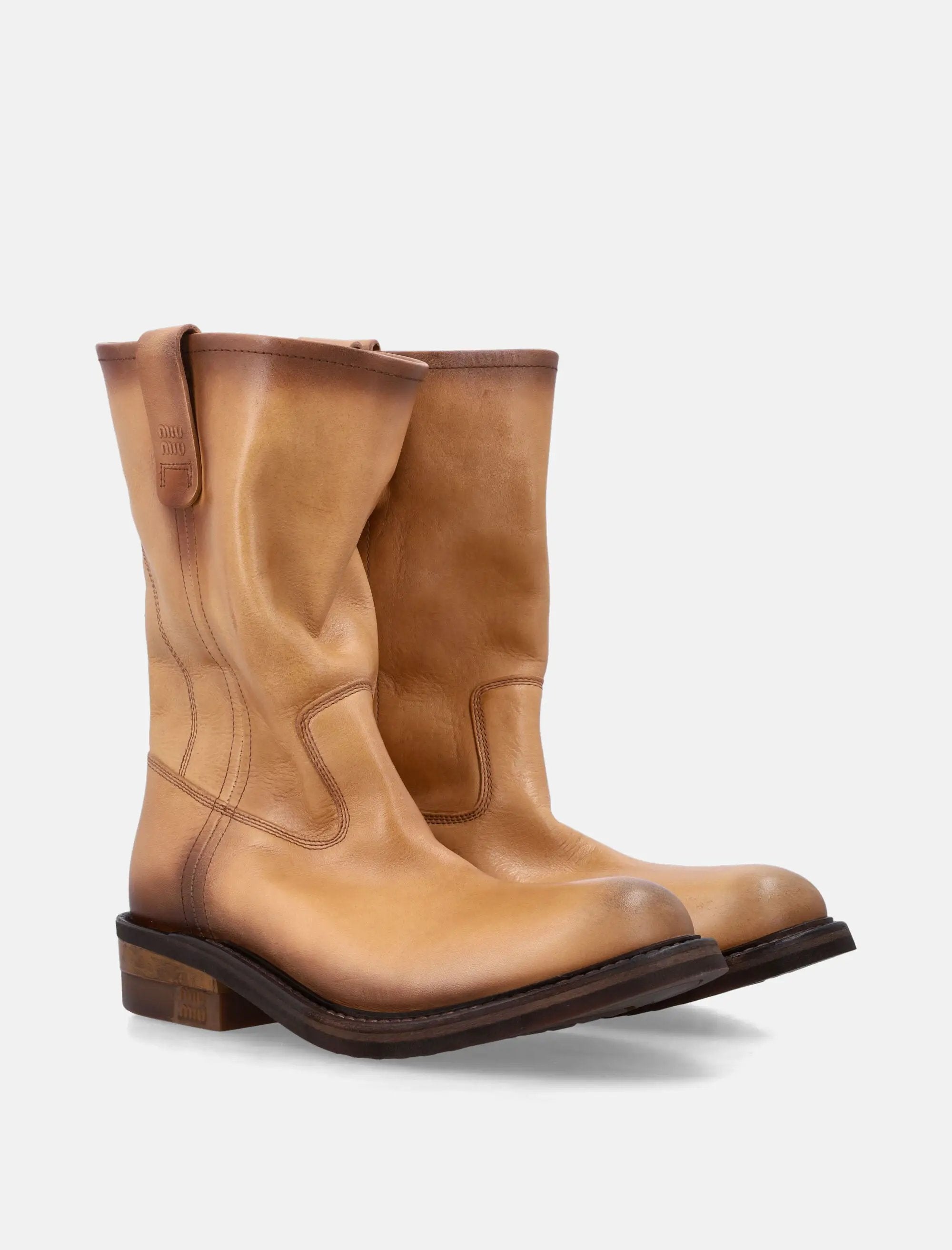 Foule Leather Booties Miu miu оригінал – Купити в Україні – вид ззаду