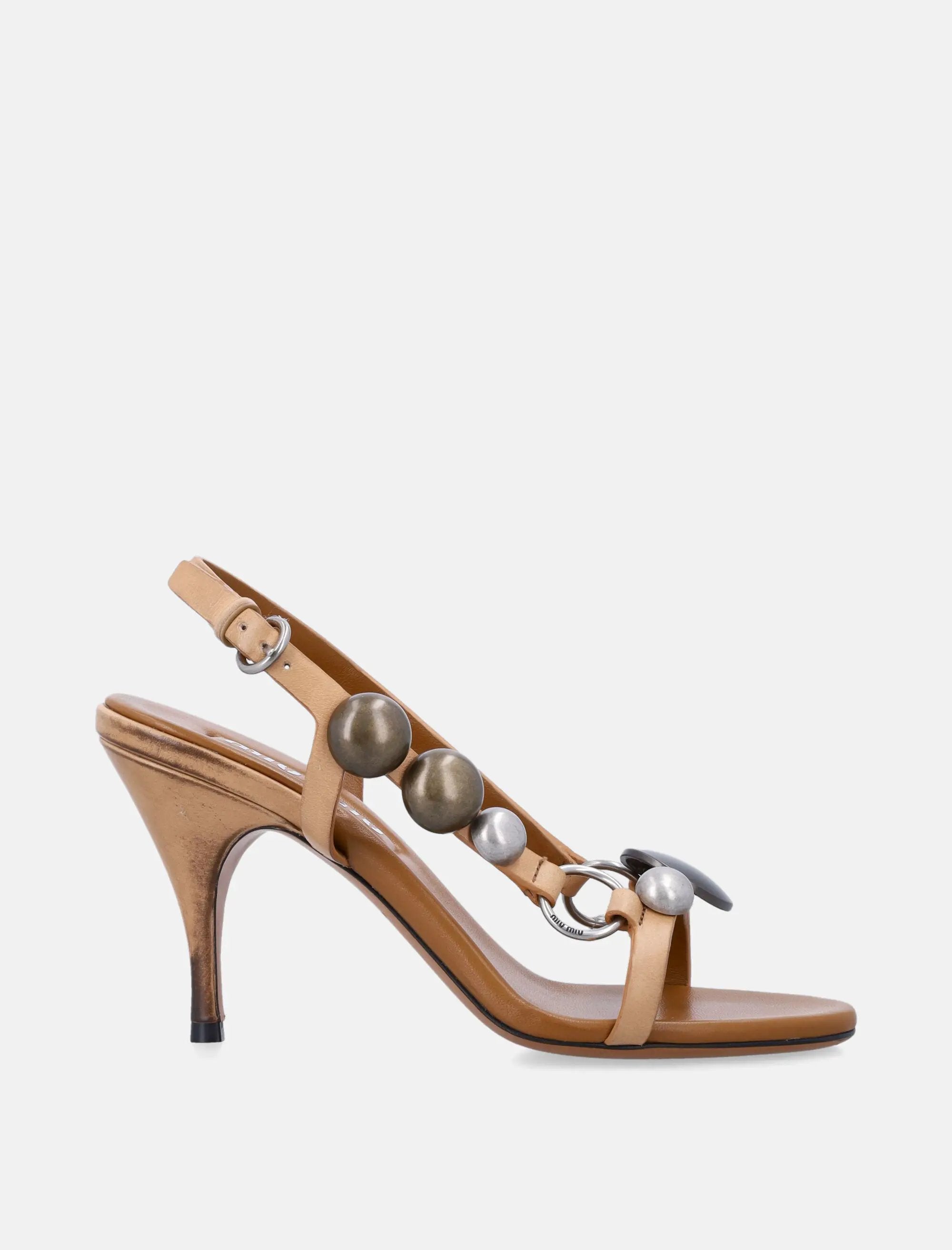 Leather Sandals Miu miu – Гарантія оригінальності – боковий вид