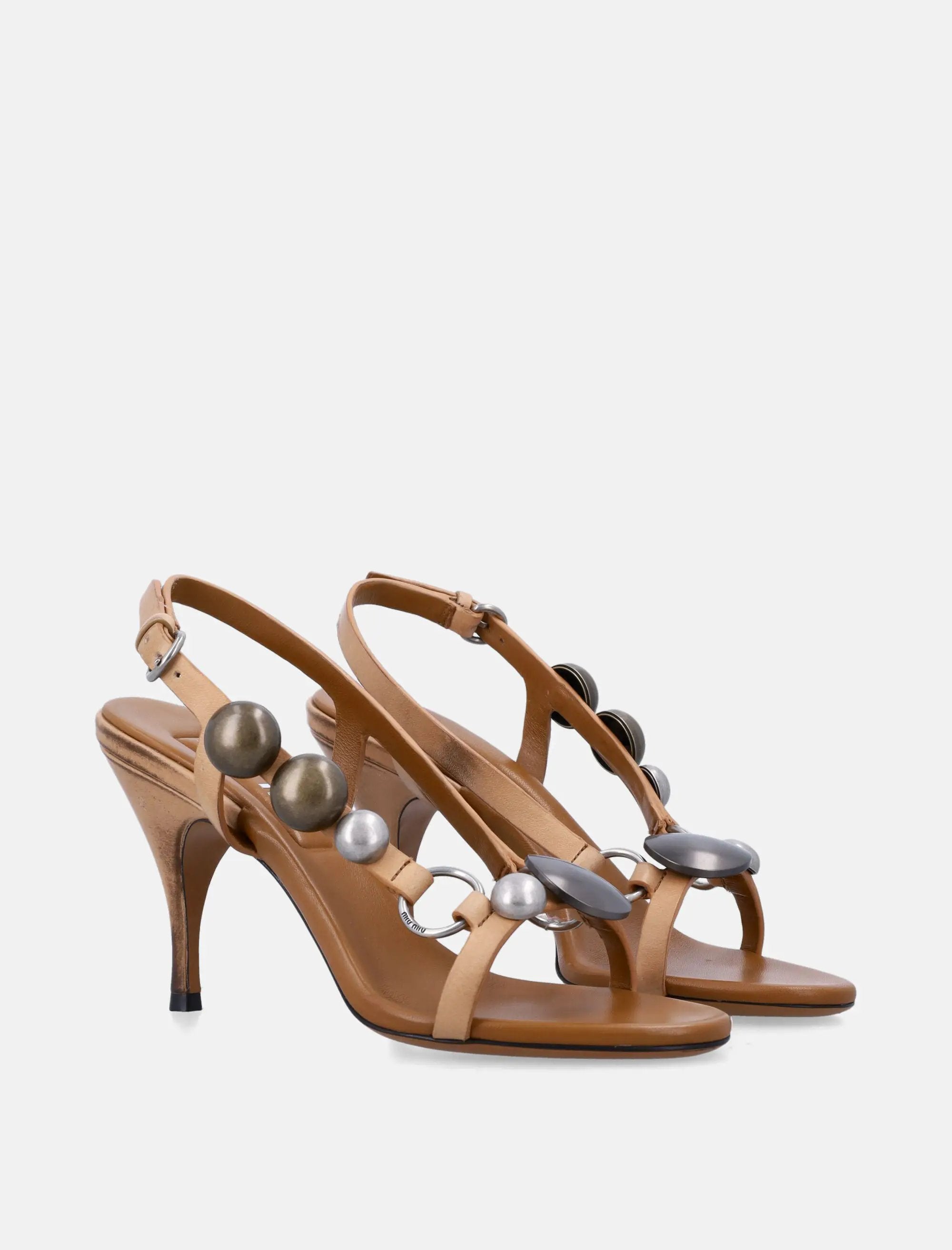Leather Sandals Miu miu – Гарантія оригінальності – вид ззаду