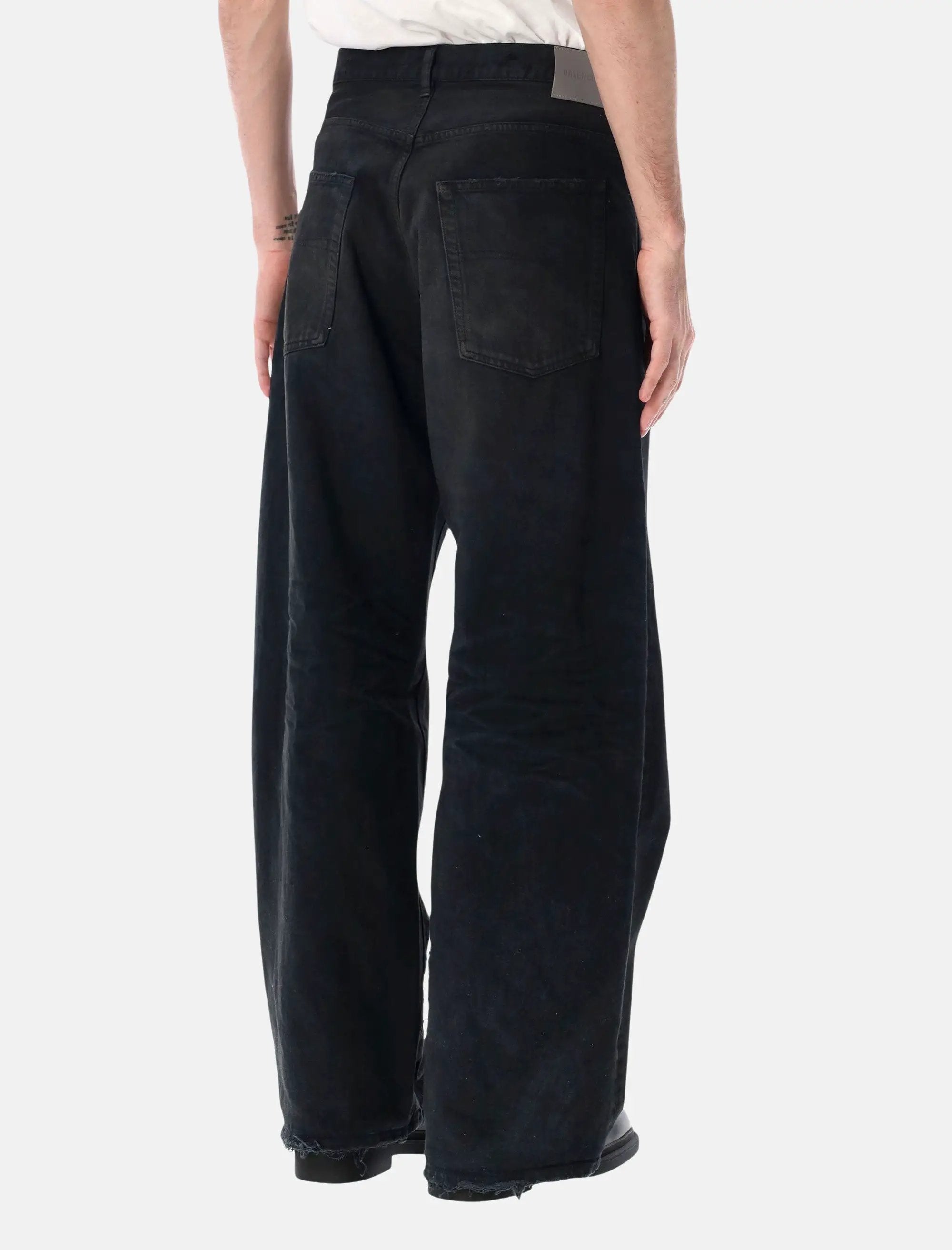 Оригінальна Black Organic Japanese Denim Wide Pants Balenciaga – вид ззаду
